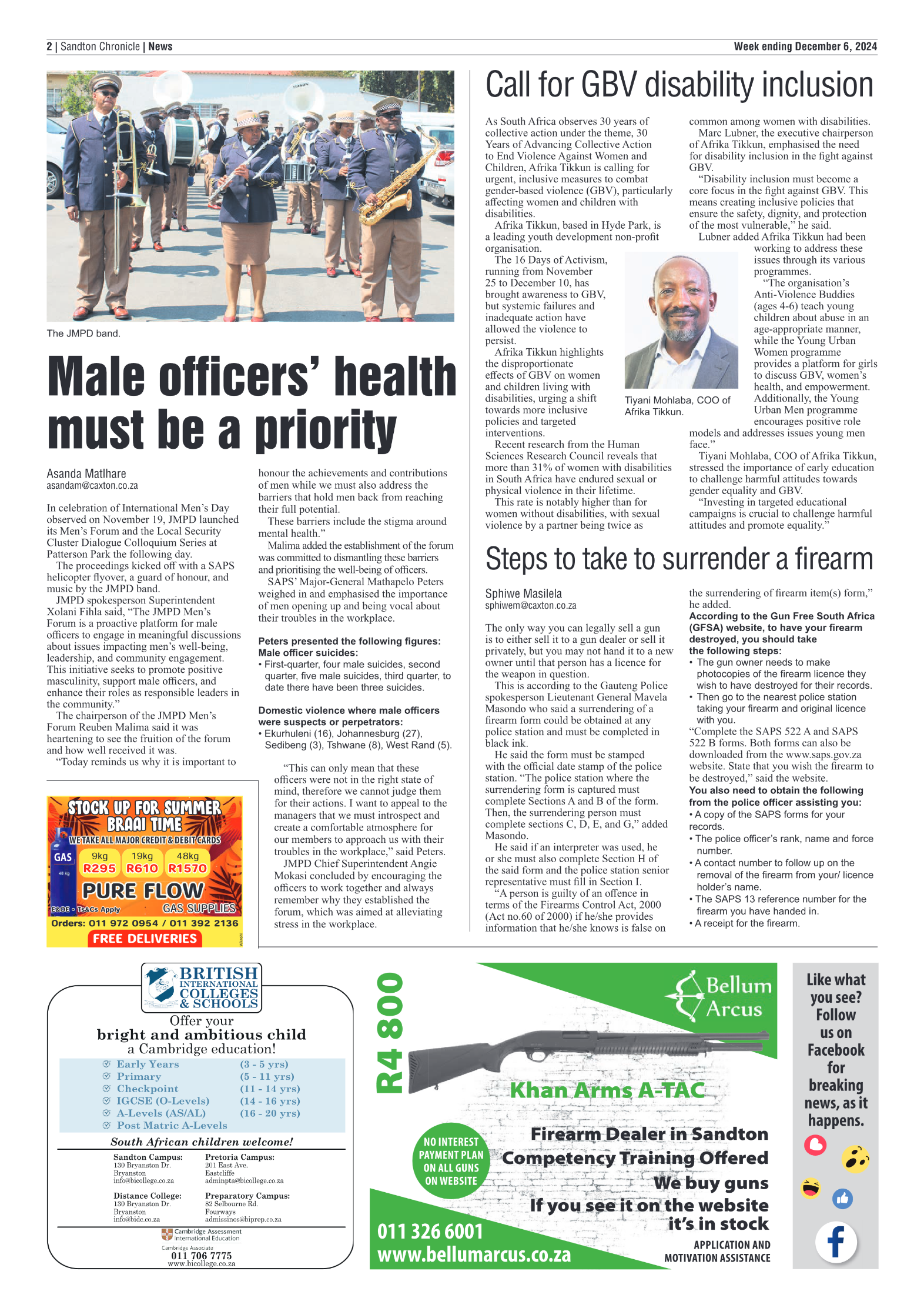 Sandton Chronicle 6 December 2024 page 2