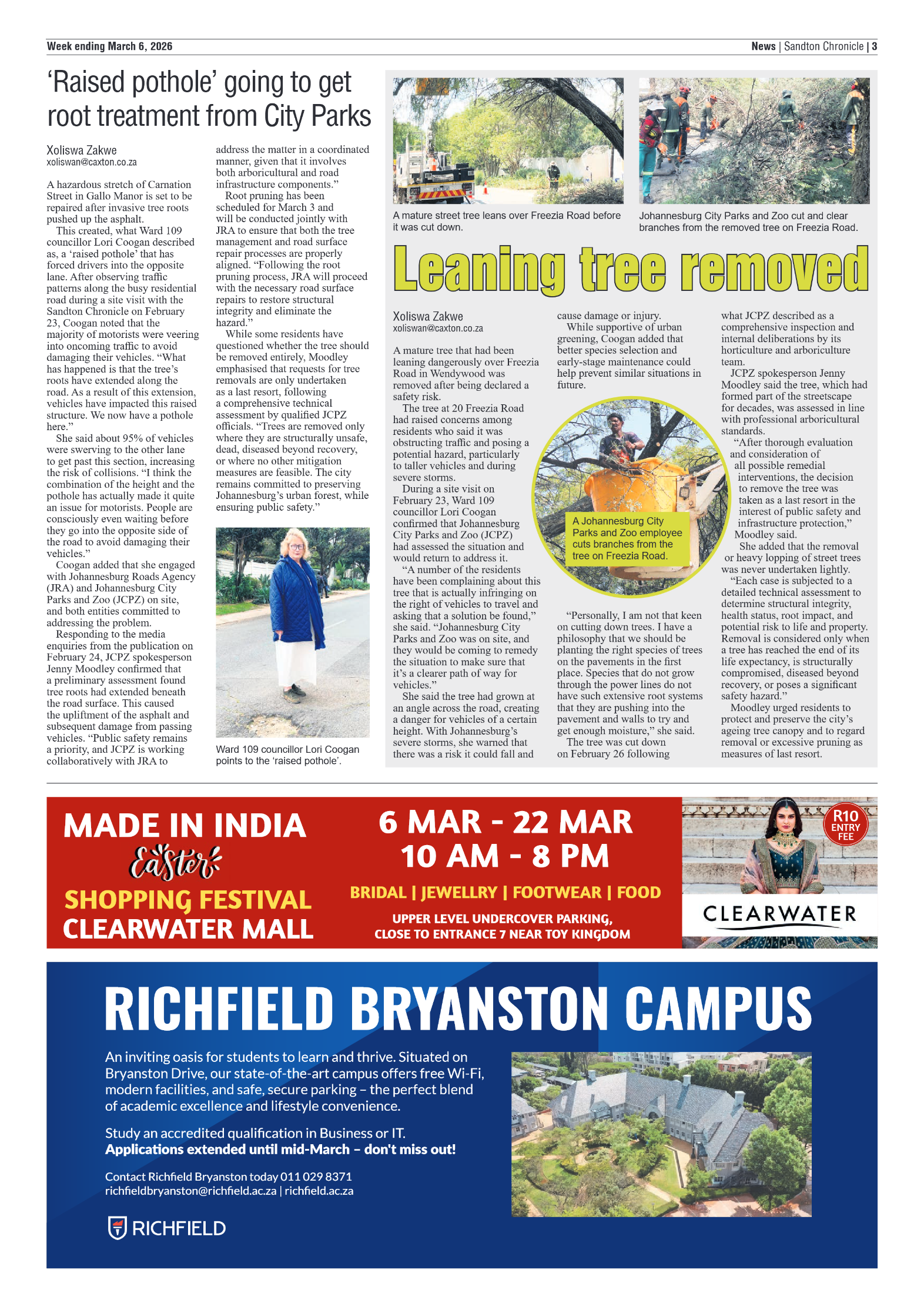 Sandton Chronicle 6 March 2026 page 3