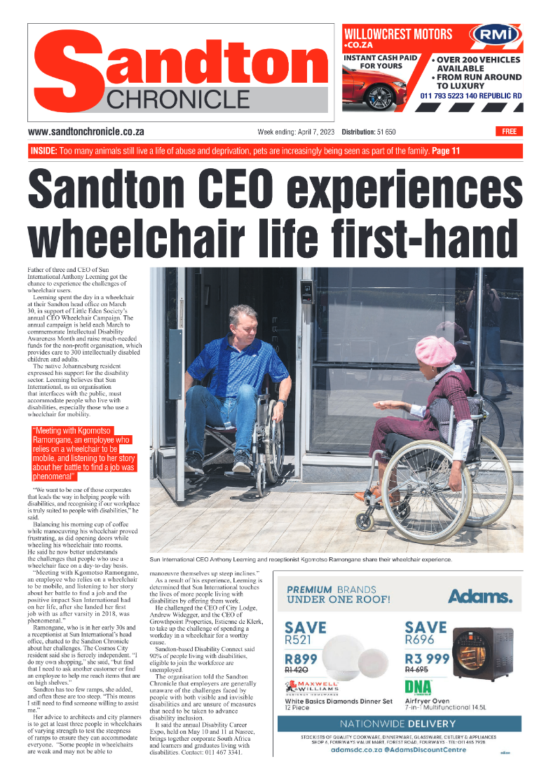 Sandton Chronicle 7 April 2023 page 1