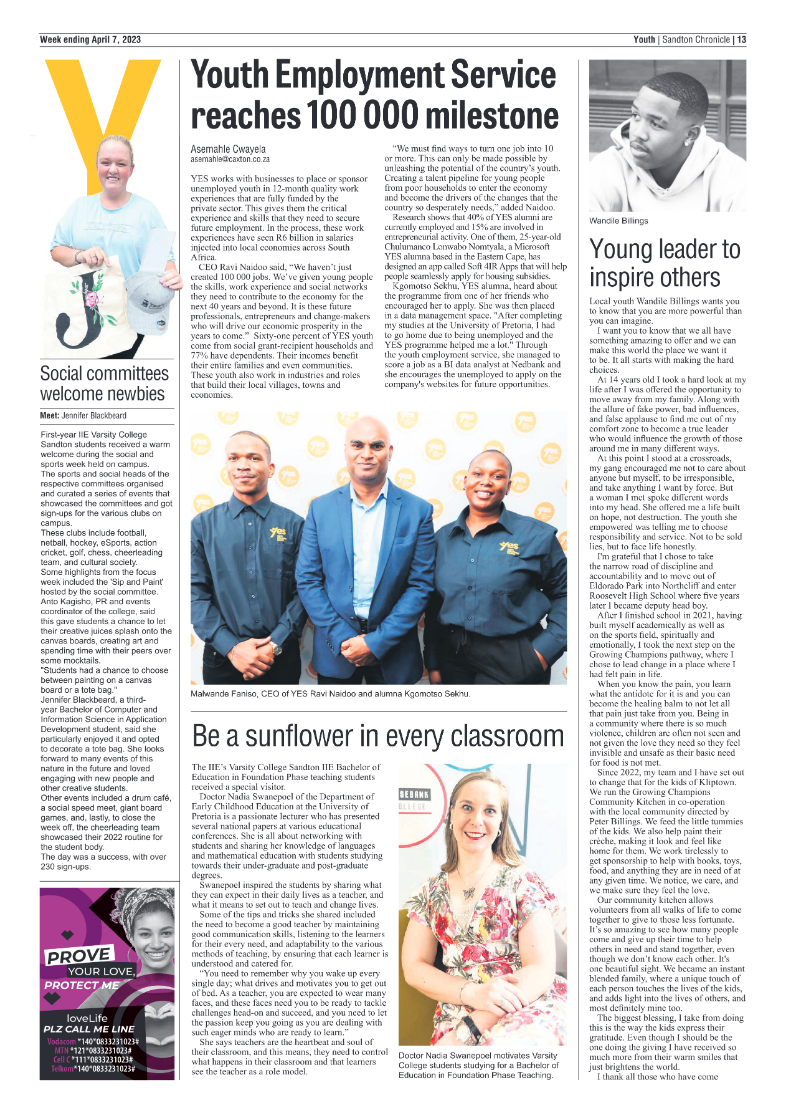 Sandton Chronicle 7 April 2023 page 13