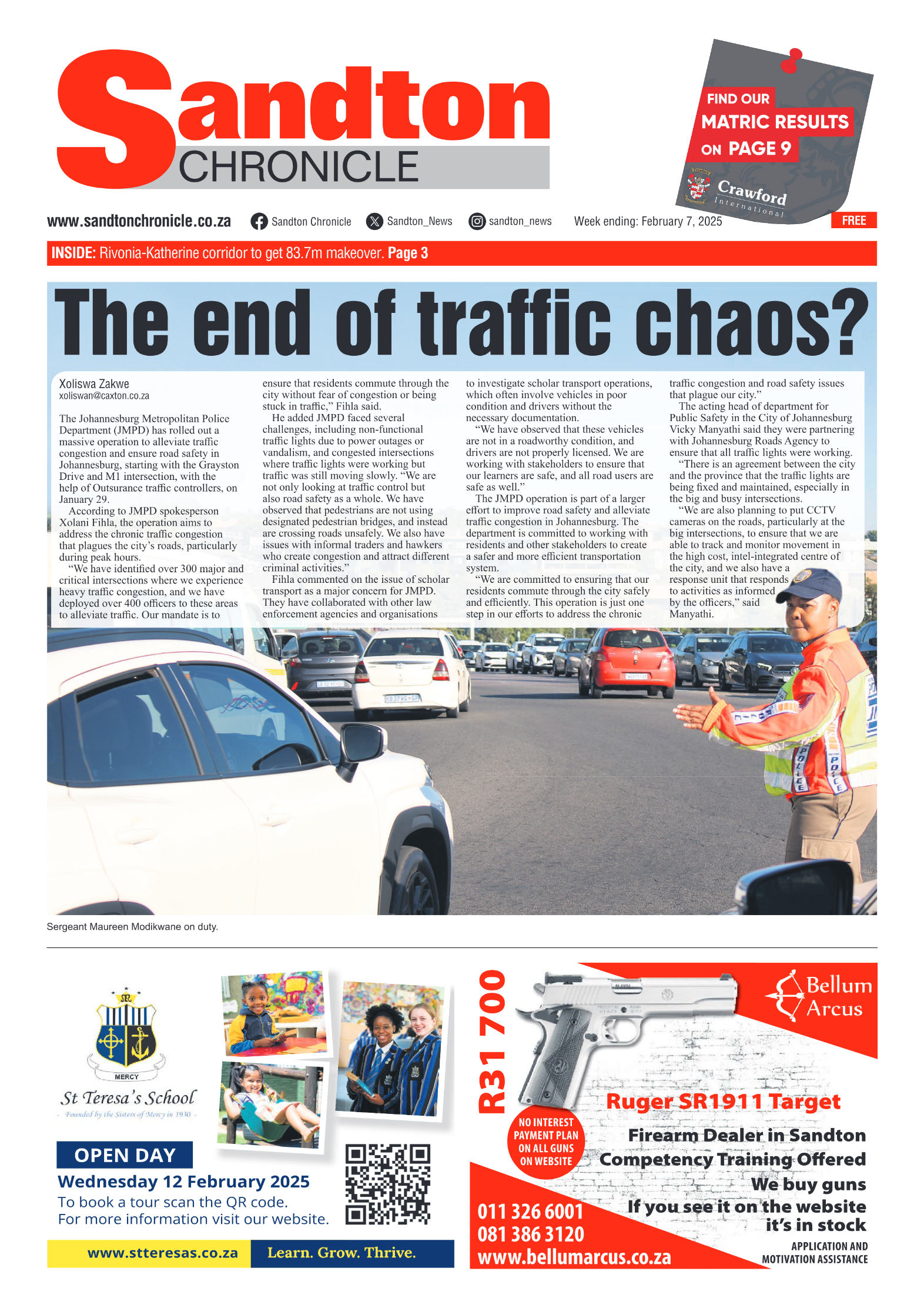 Sandton Chronicle 7 February 2025 page 1