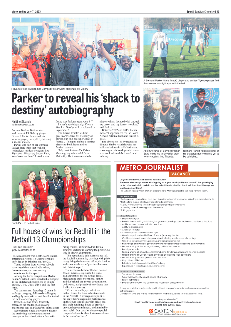 Sandton Chronicle 7 July 2023 page 15
