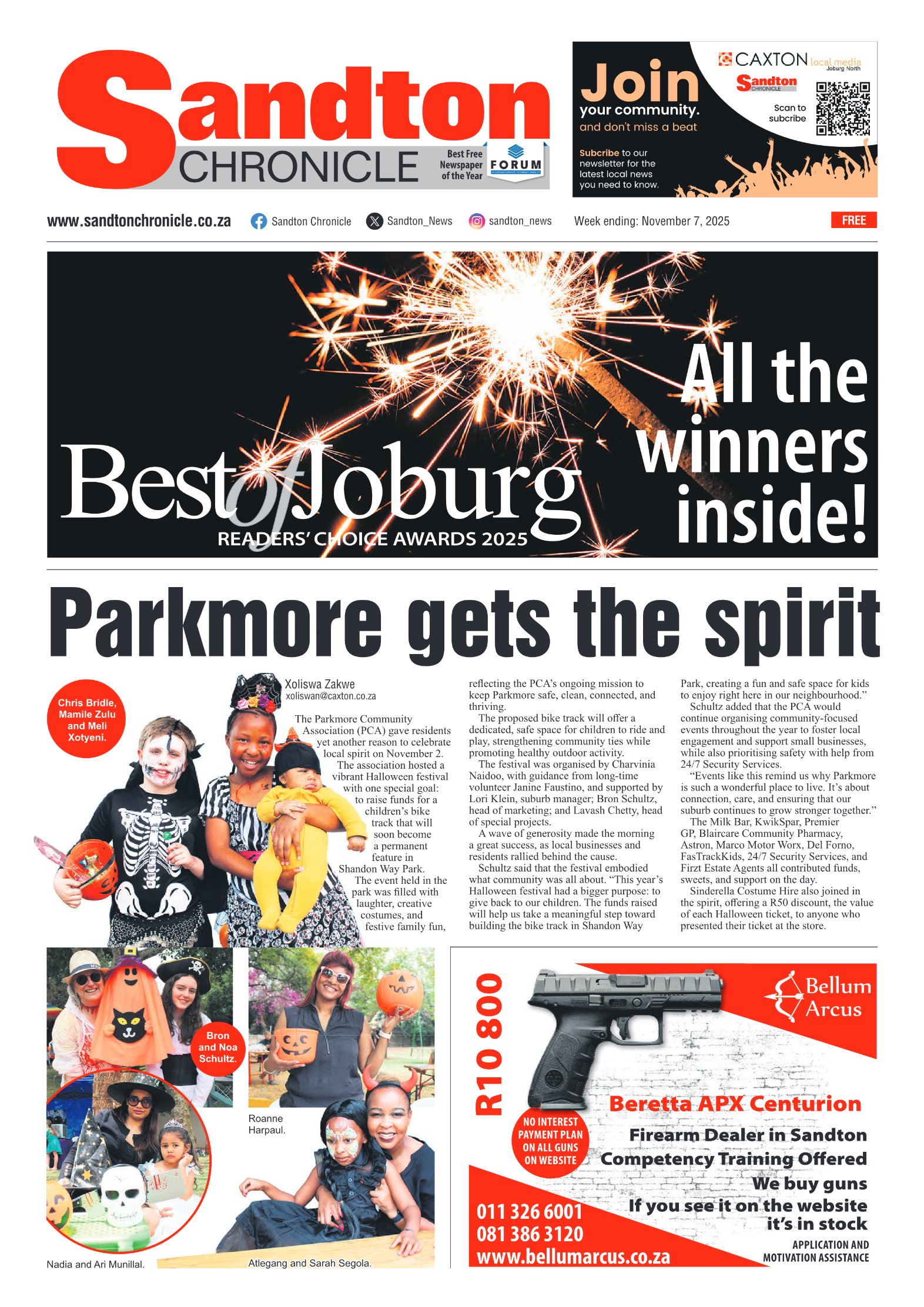 Sandton Chronicle 7 November 2025 page 1