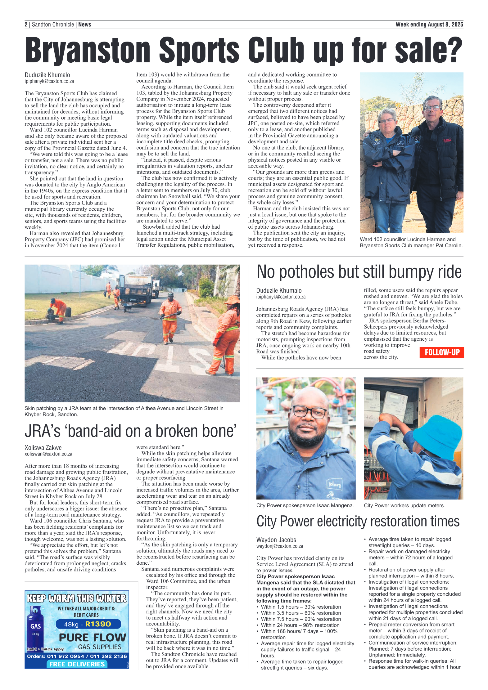 Sandton Chronicle 8 August 2025 page 2