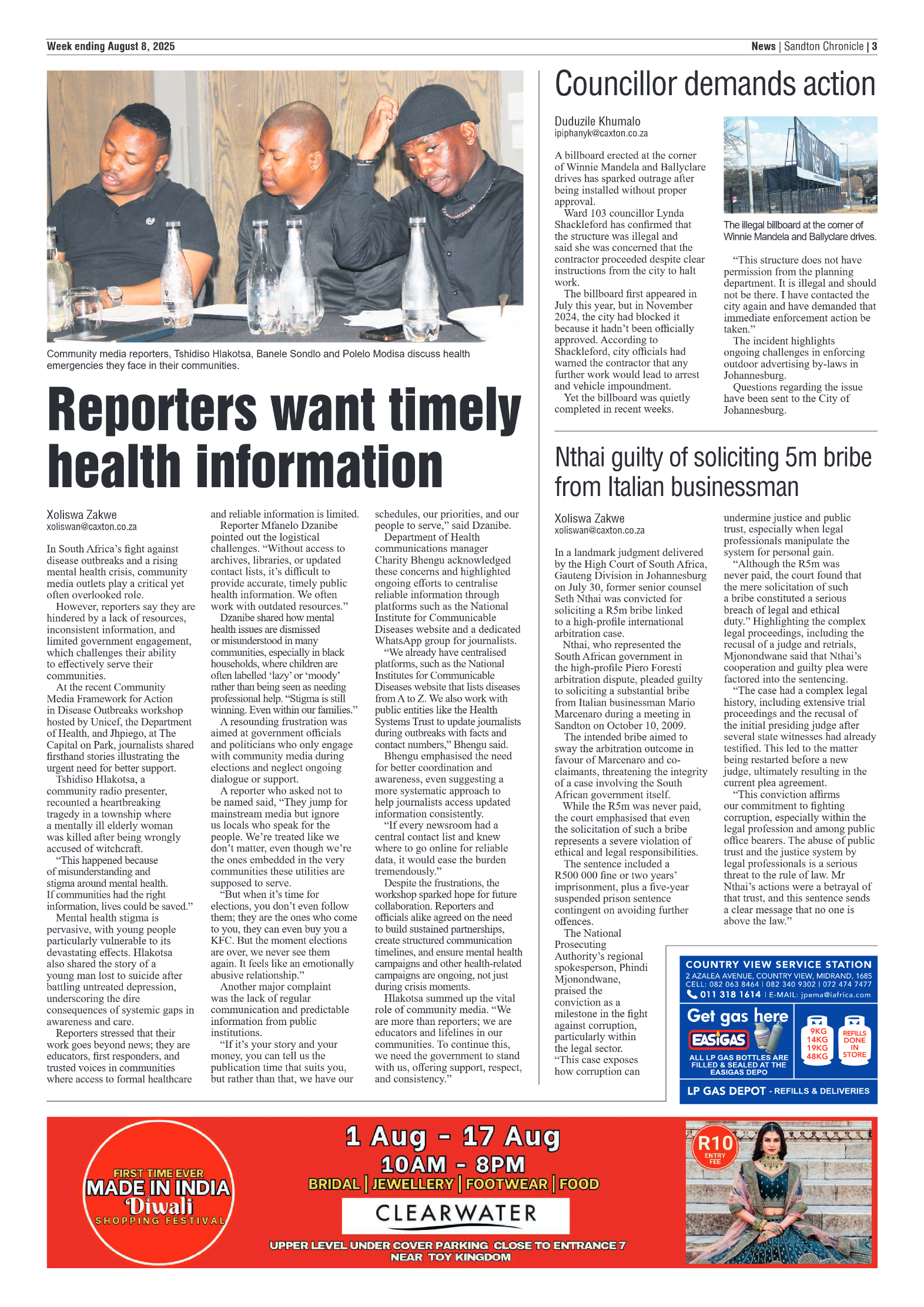 Sandton Chronicle 8 August 2025 page 3