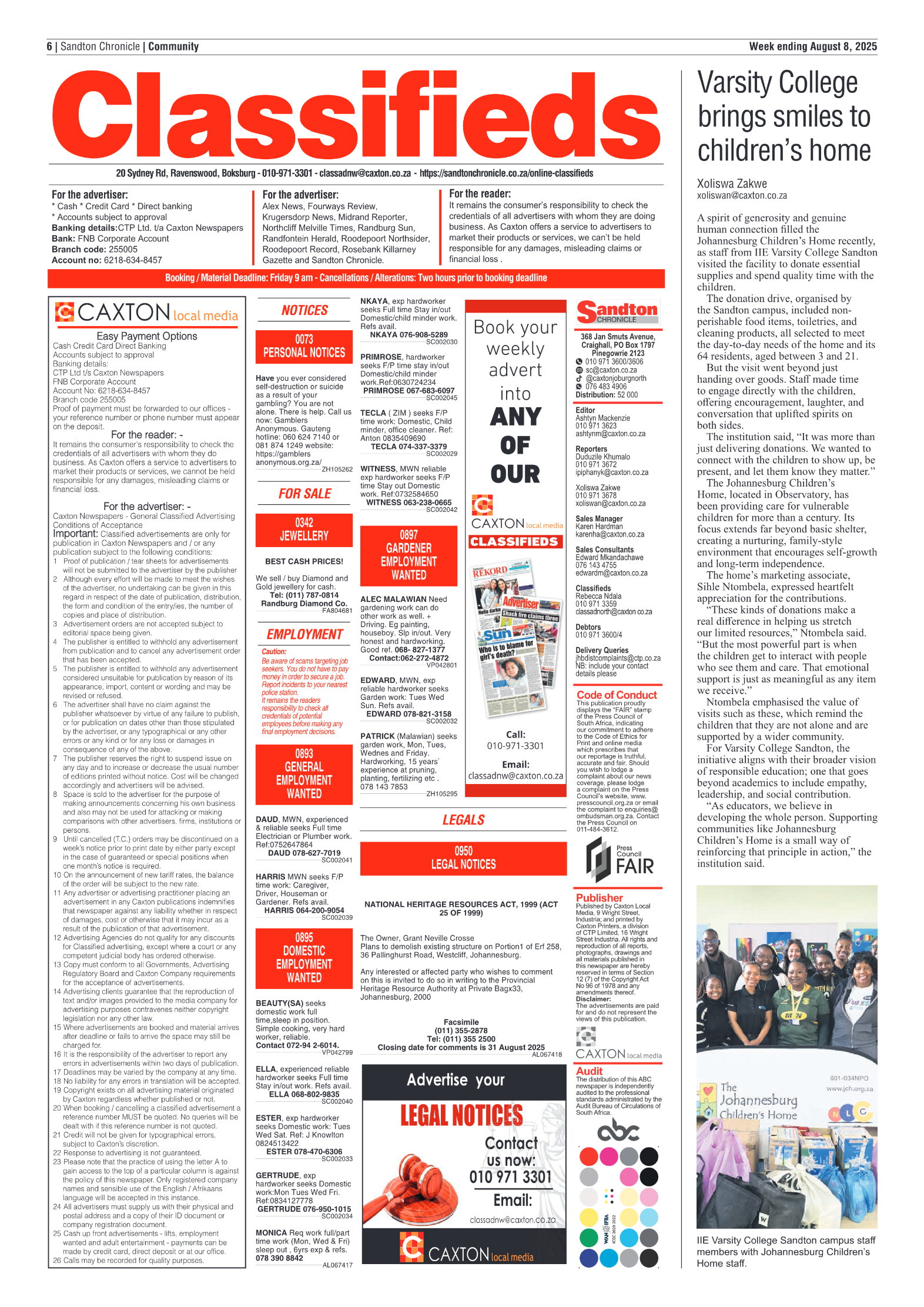 Sandton Chronicle 8 August 2025 page 6