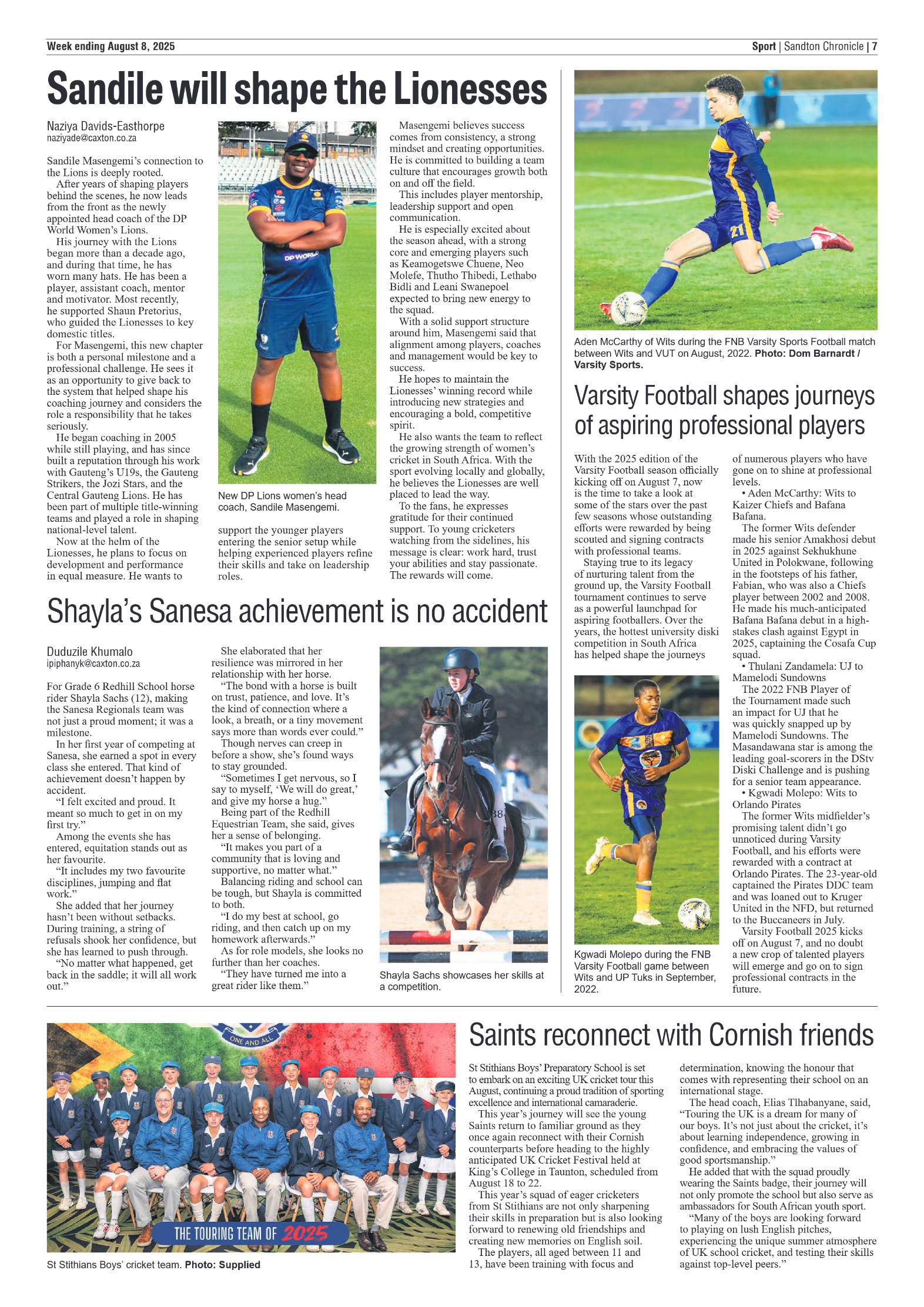 Sandton Chronicle 8 August 2025 page 7