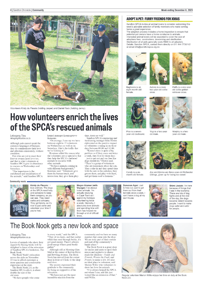 Sandton Chronicle 8 December 2023 page 4