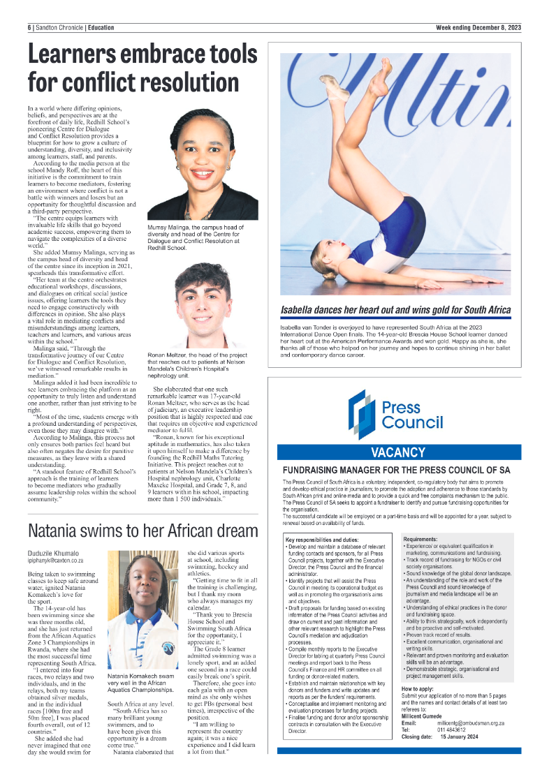 Sandton Chronicle 8 December 2023 page 6