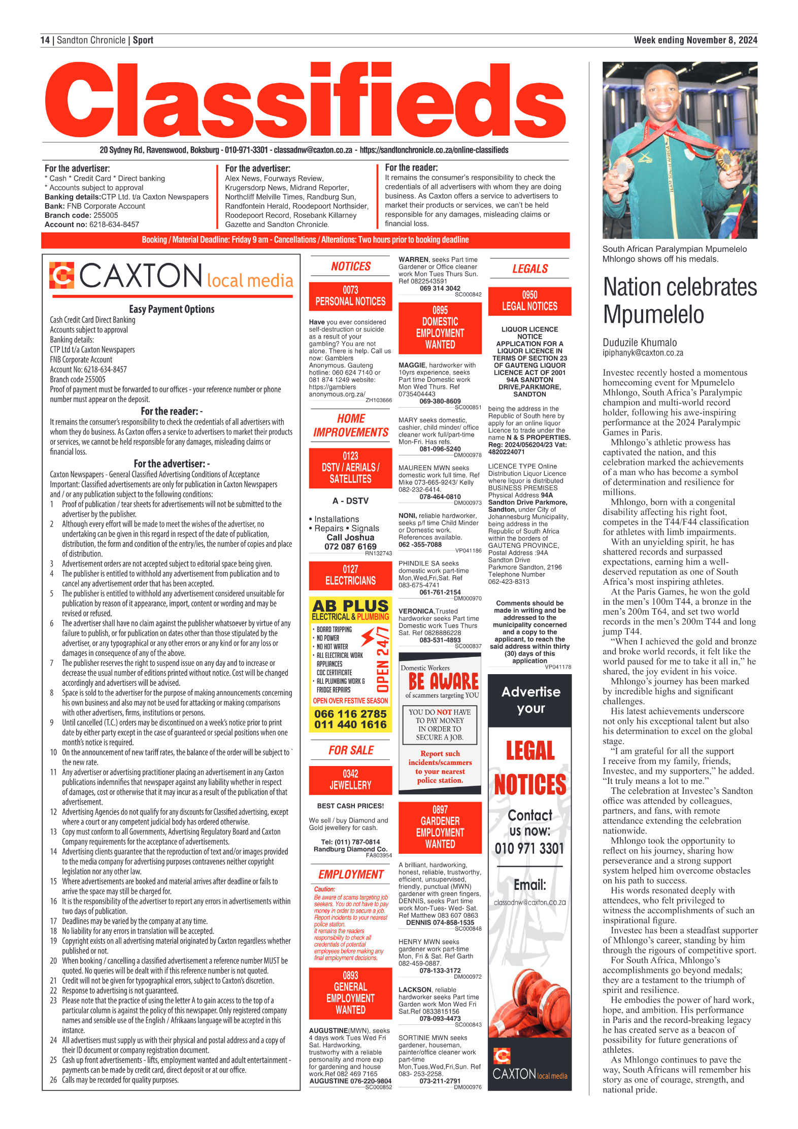 Sandton Chronicle 8 November 2024 page 14