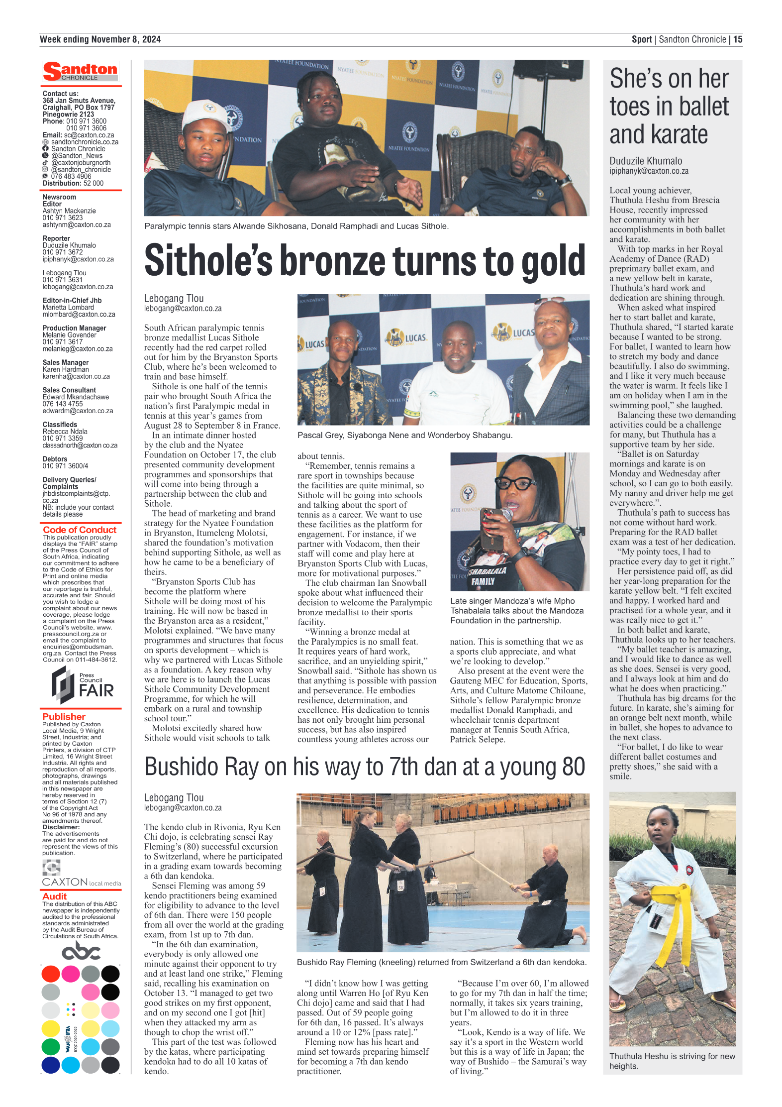 Sandton Chronicle 8 November 2024 page 15