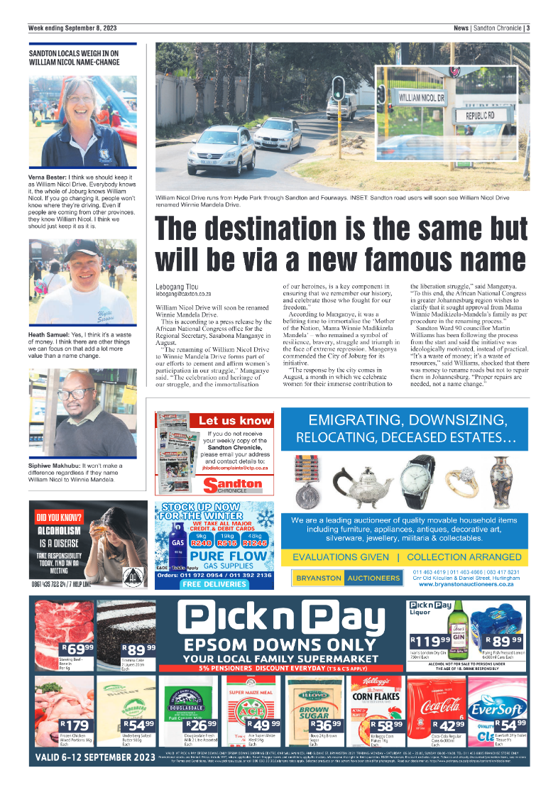 Sandton Chronicle 8 Sept 2023 page 3