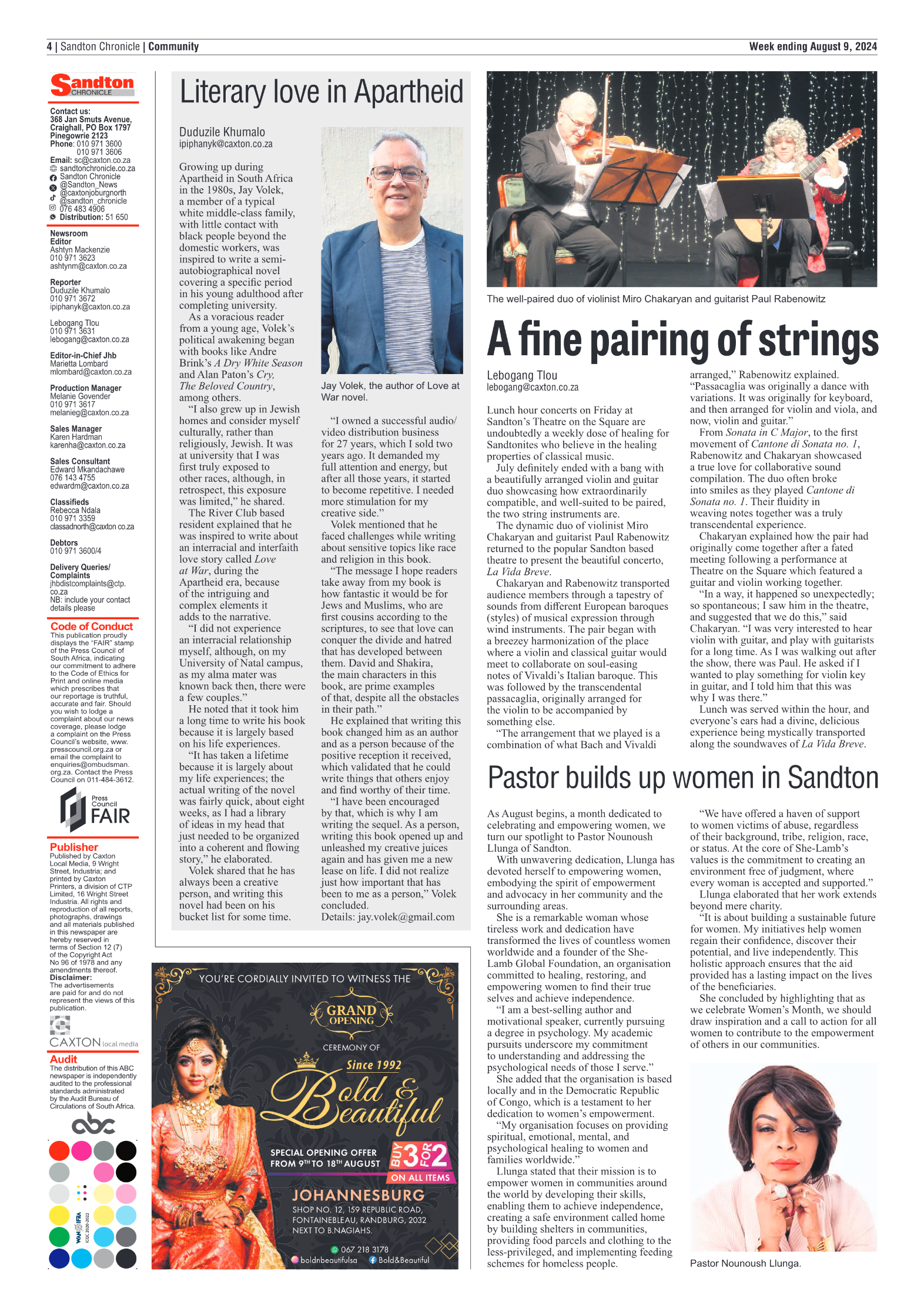 Sandton Chronicle 9 August 2024 page 4