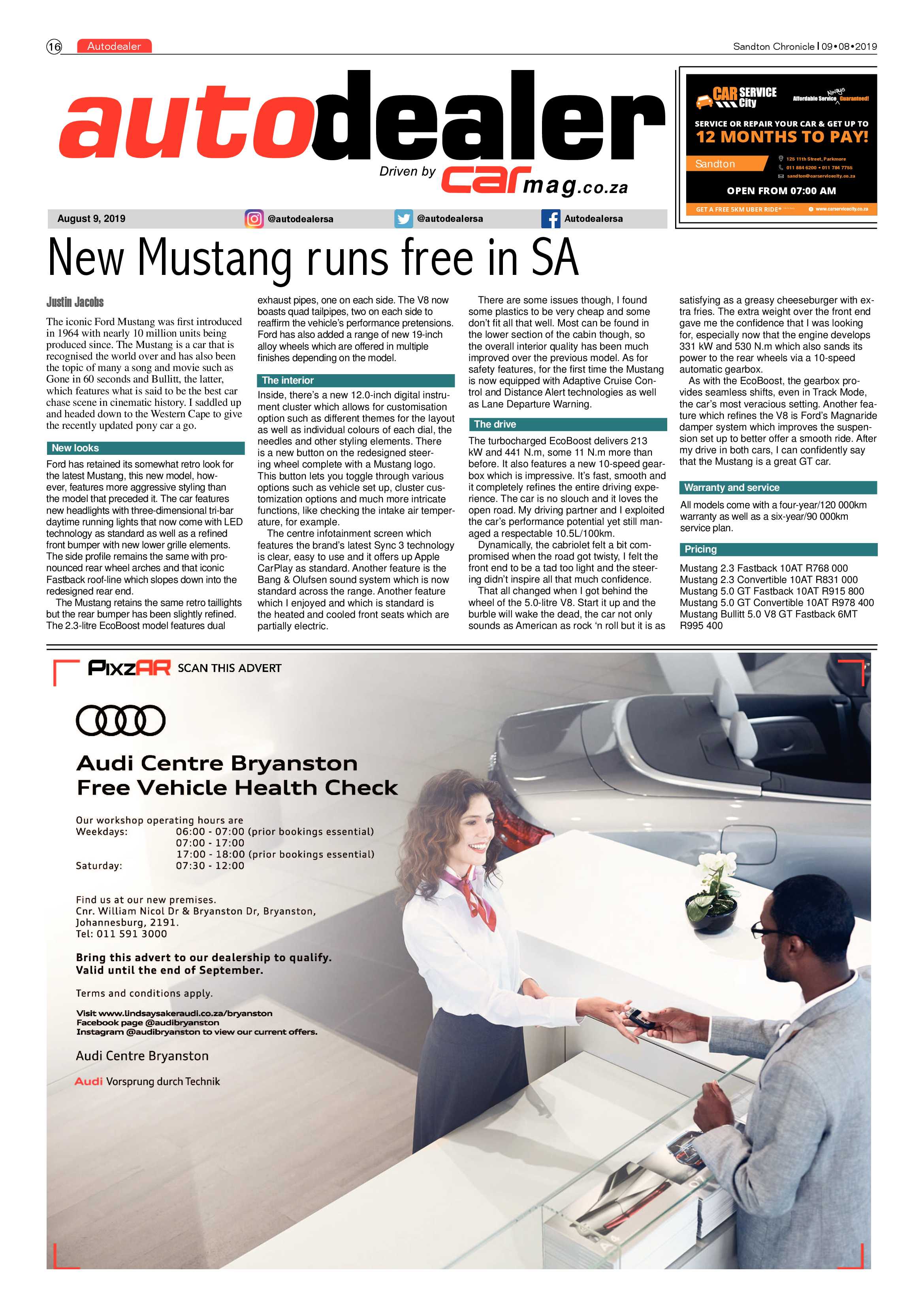 Sandton Chronicle 9 August, 2019 page 16