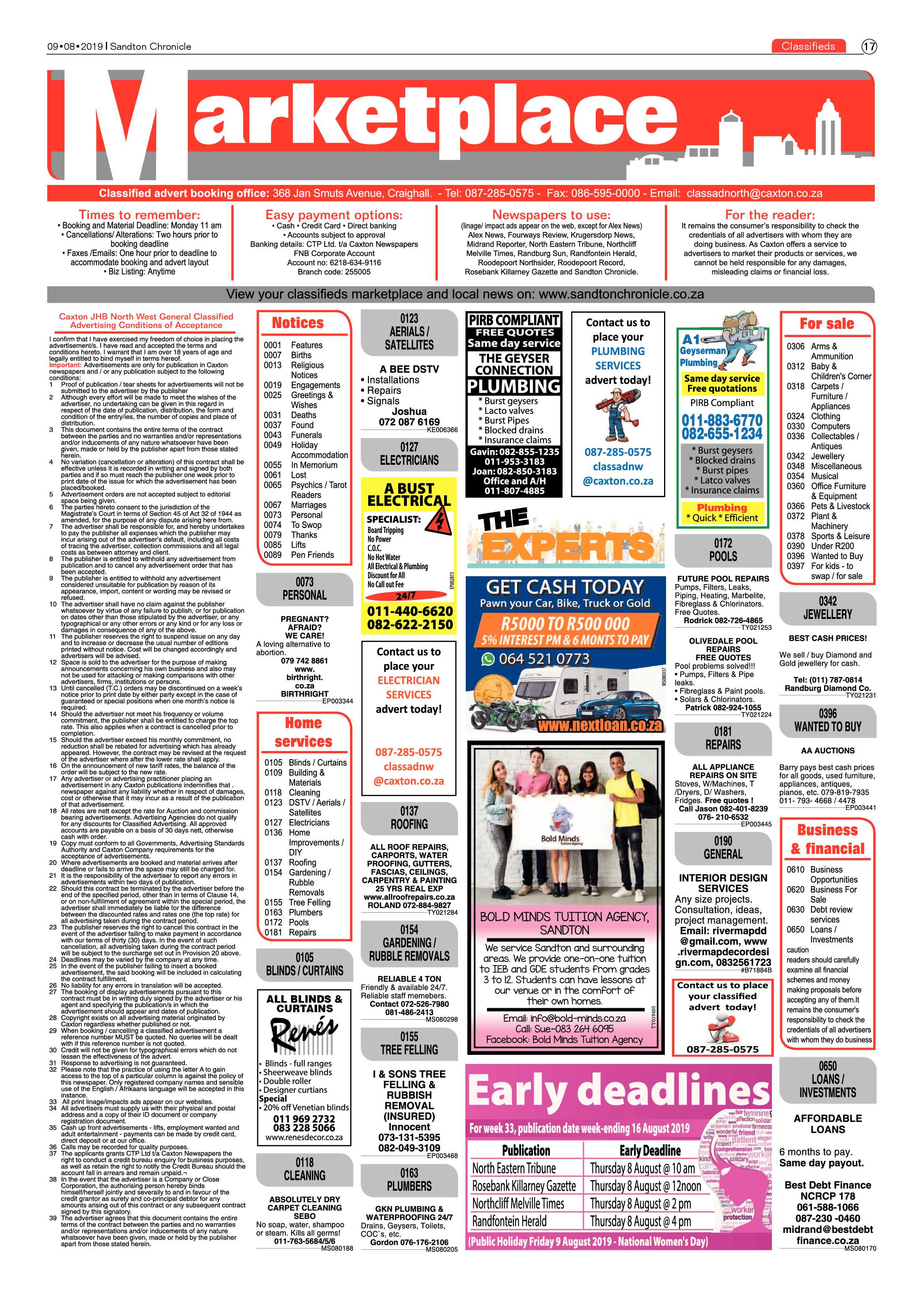 Sandton Chronicle 9 August, 2019 page 17