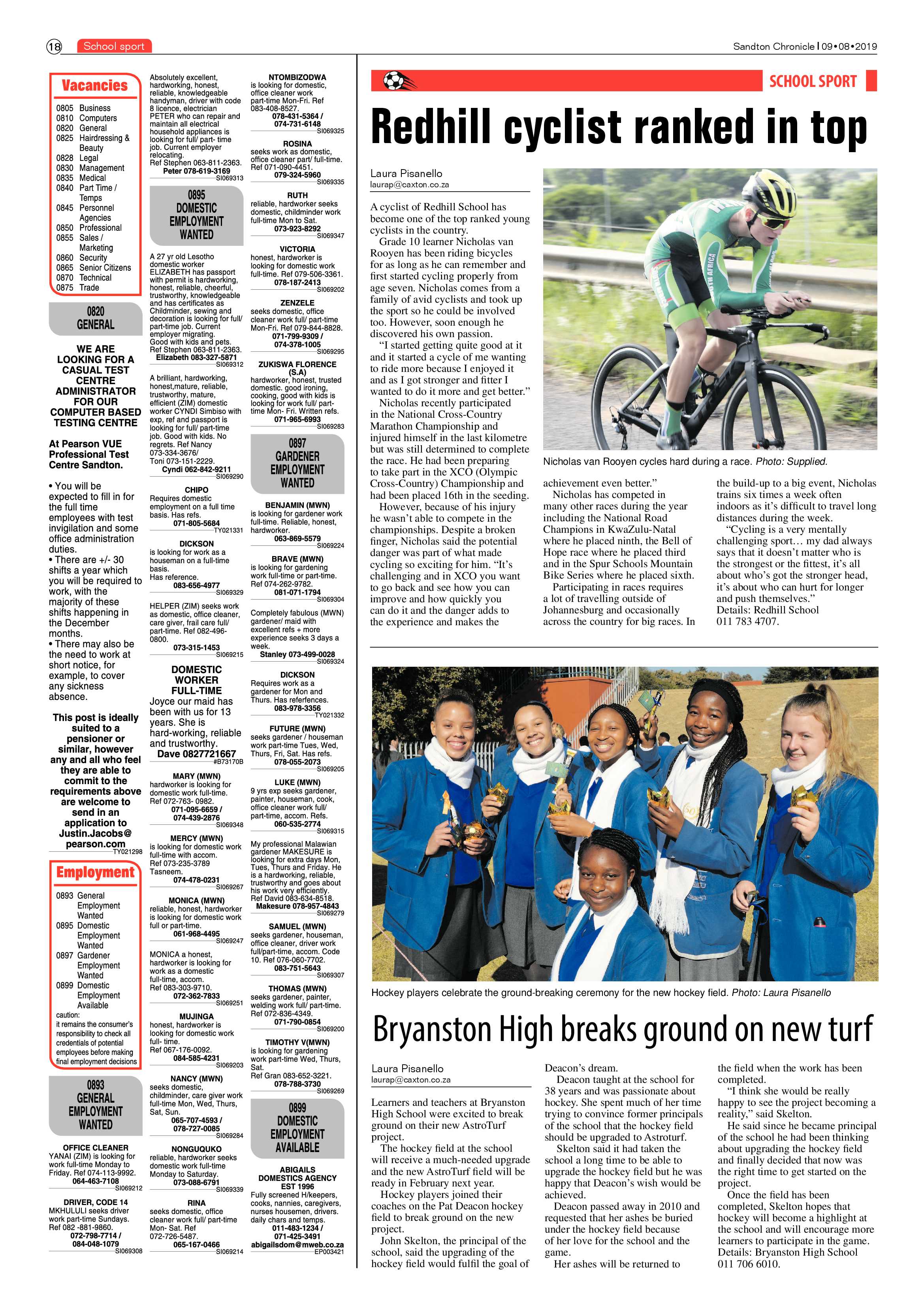 Sandton Chronicle 9 August, 2019 page 18
