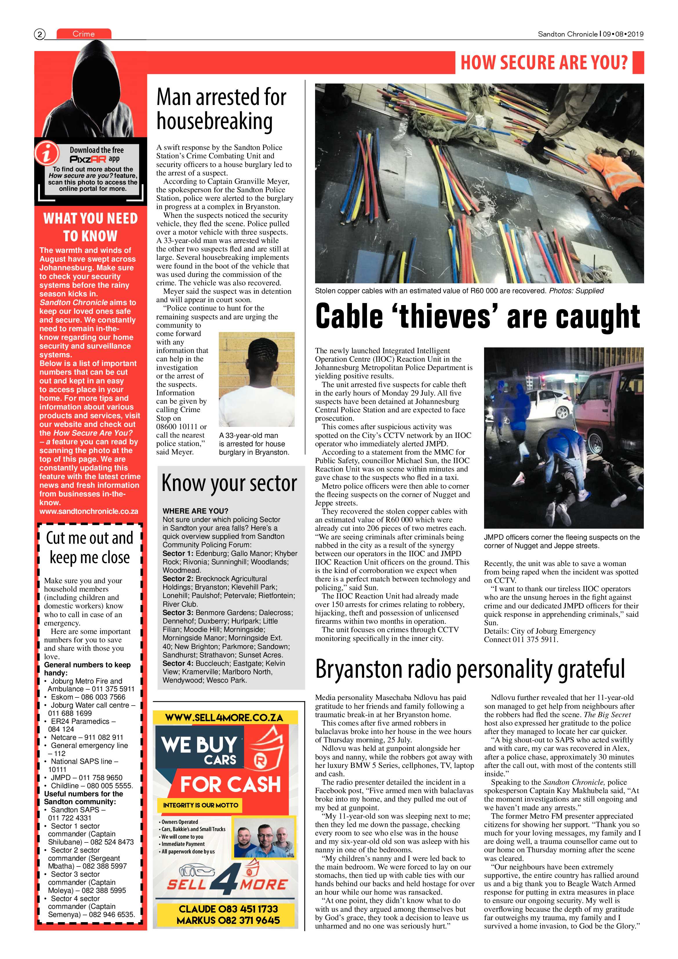 Sandton Chronicle 9 August, 2019 page 2