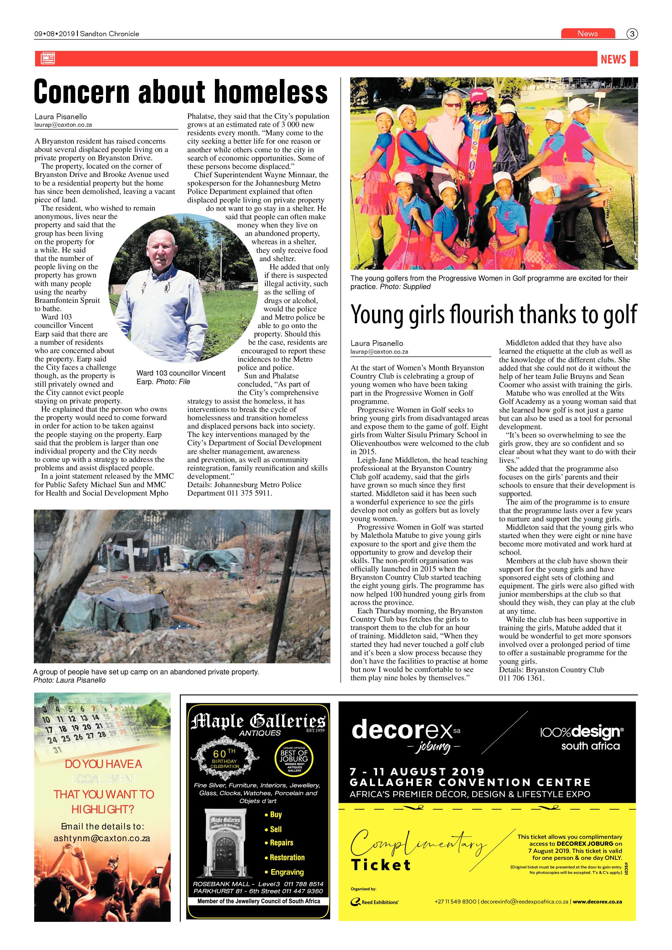 Sandton Chronicle 9 August, 2019 page 3