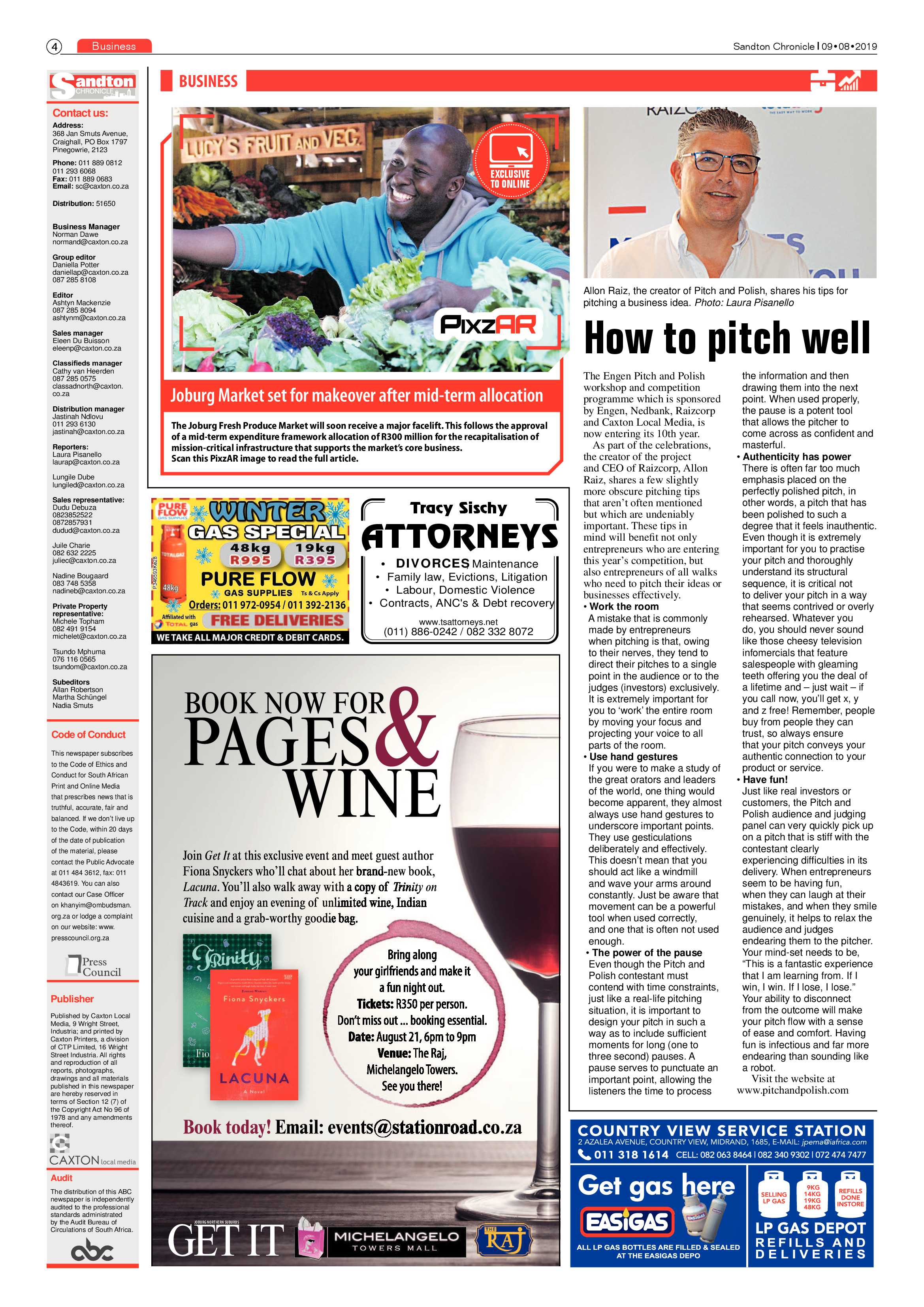 Sandton Chronicle 9 August, 2019 page 4
