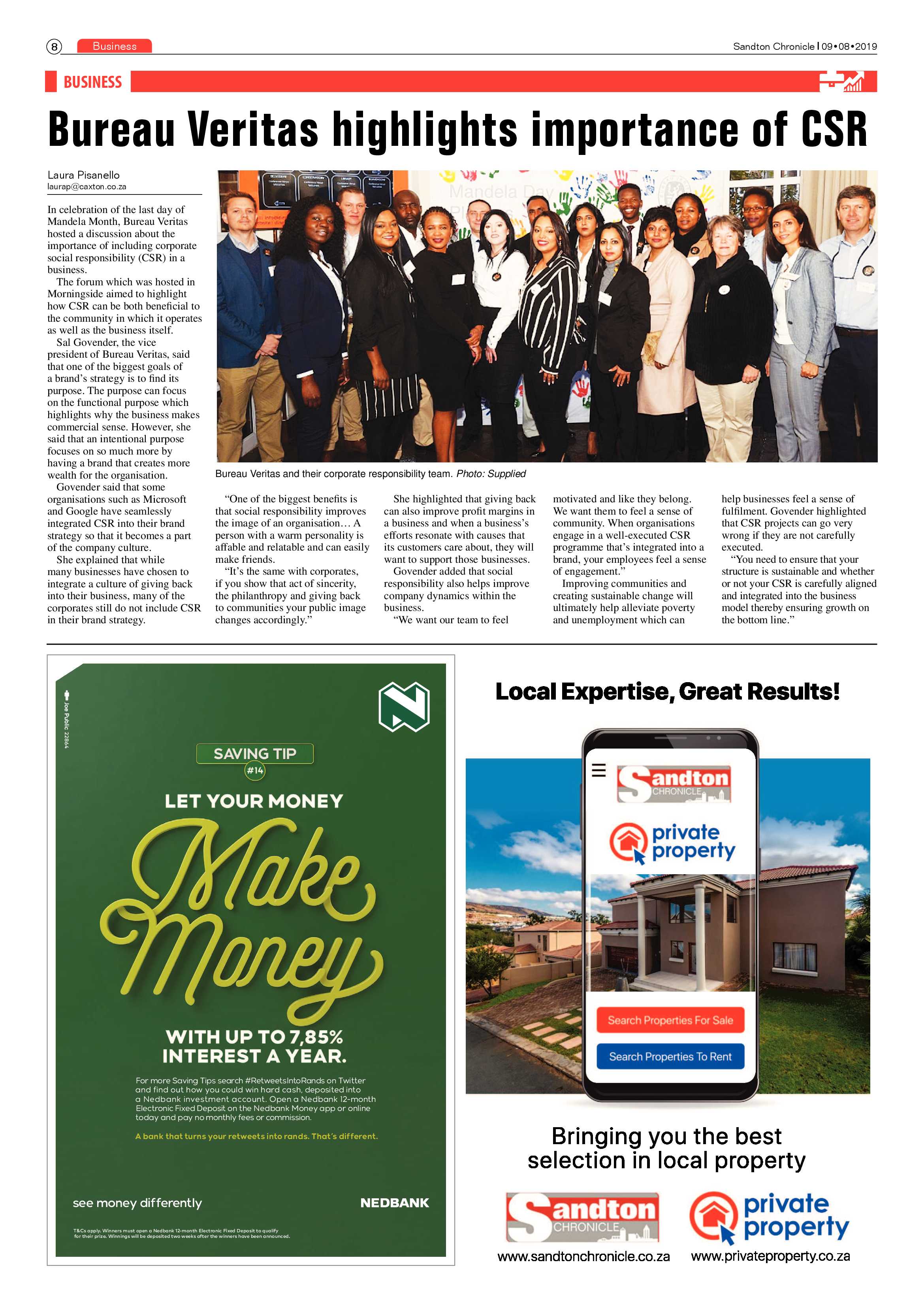Sandton Chronicle 9 August, 2019 page 8