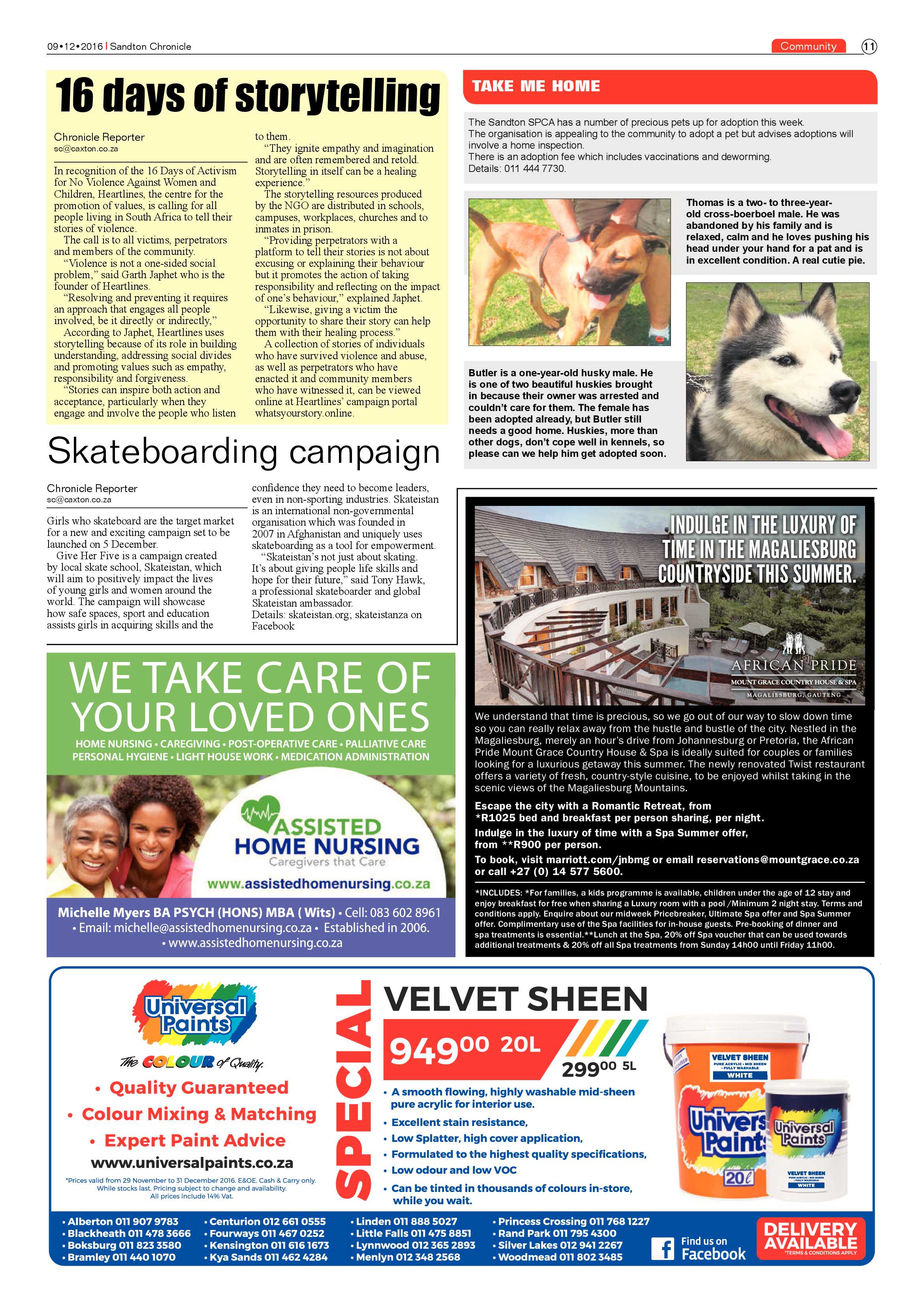 Sandton Chronicle 9 December 2016 page 11