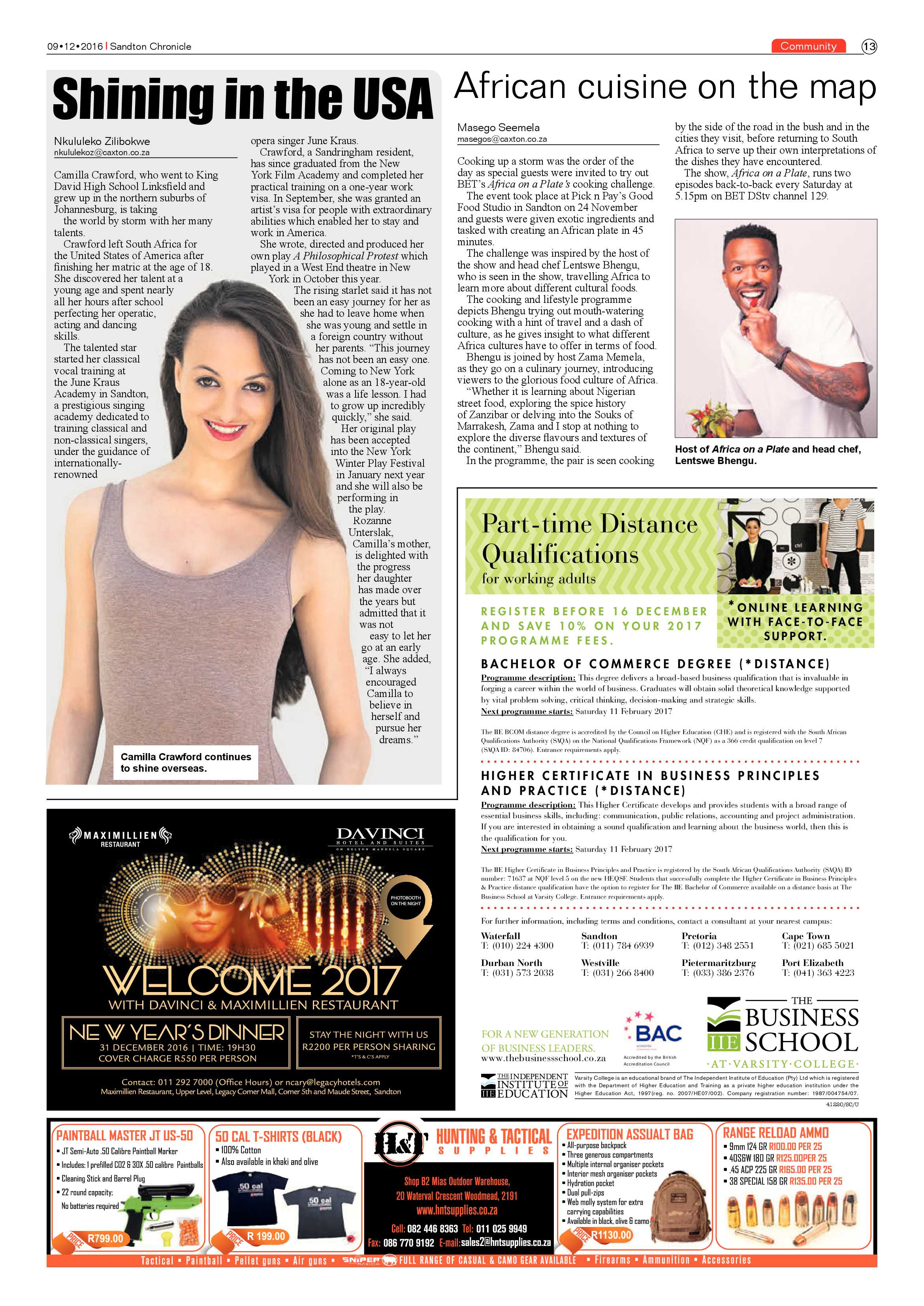 Sandton Chronicle 9 December 2016 page 13