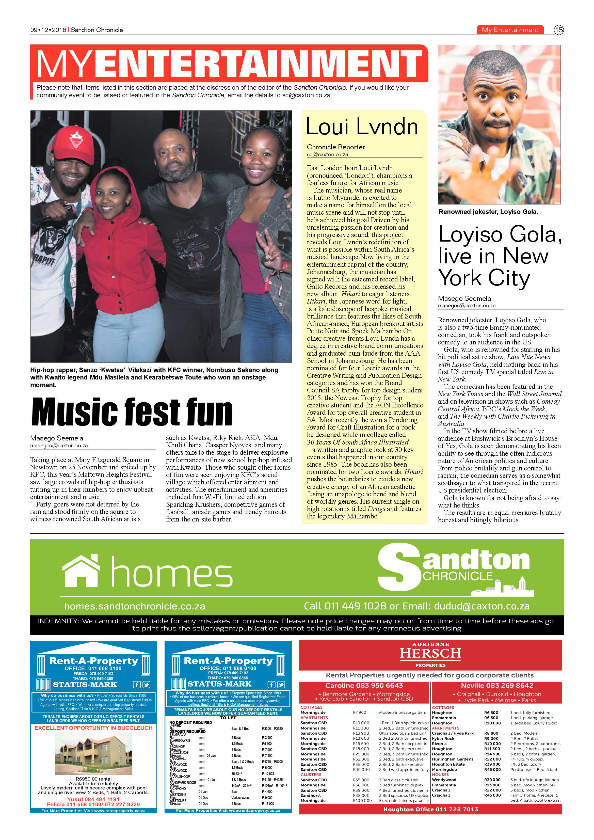Sandton Chronicle 9 December 2016 page 15