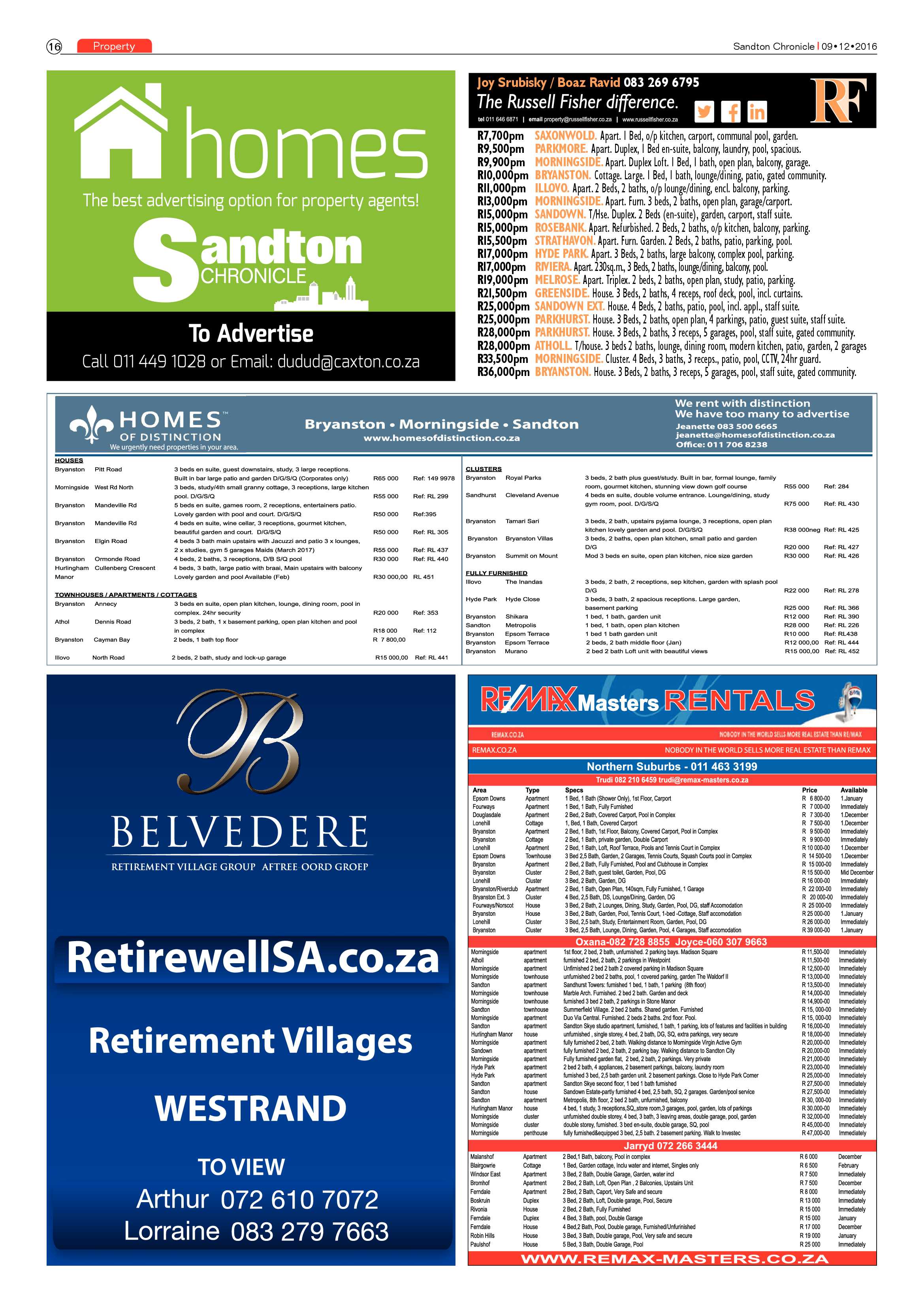 Sandton Chronicle 9 December 2016 page 16
