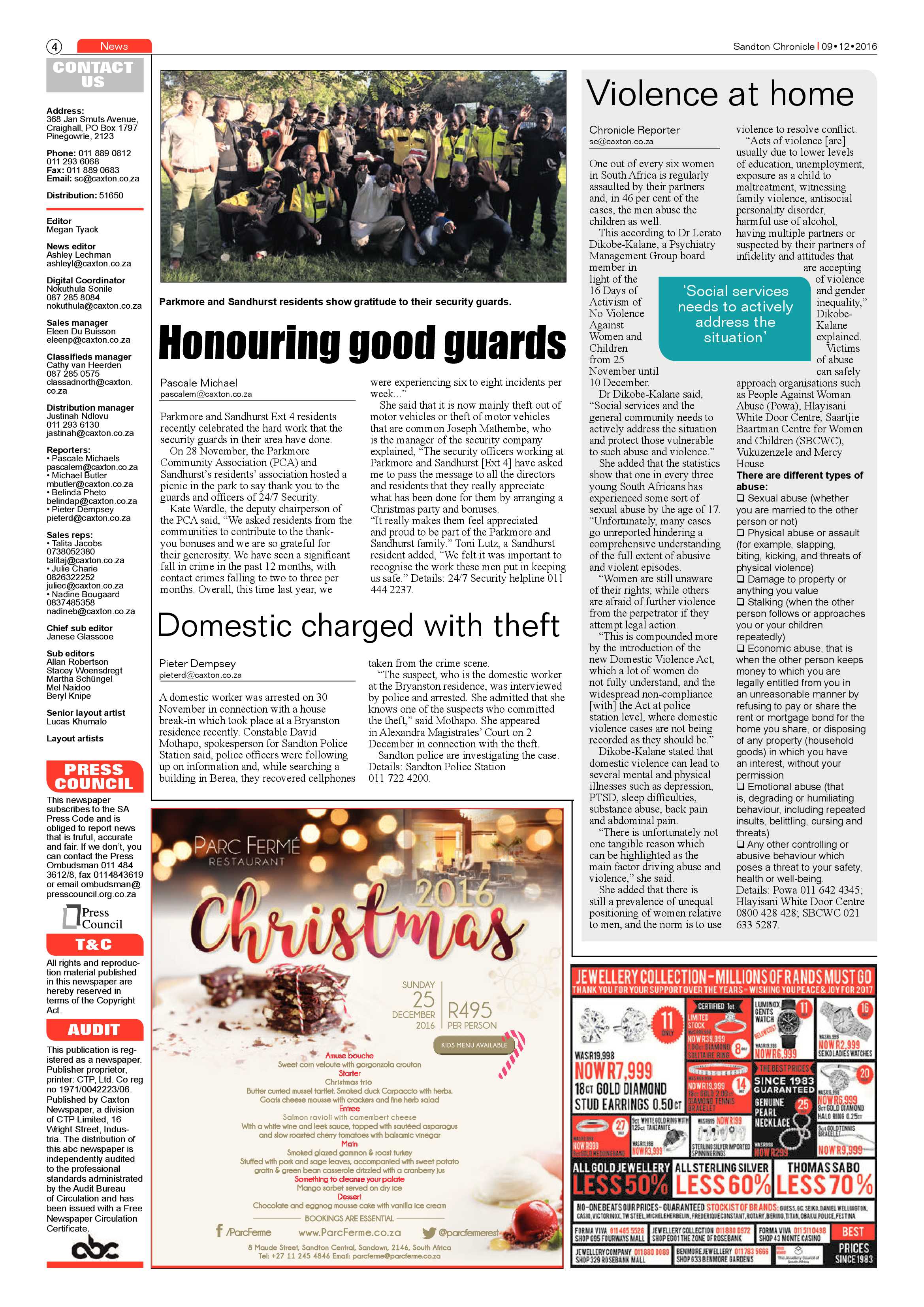 Sandton Chronicle 9 December 2016 page 4