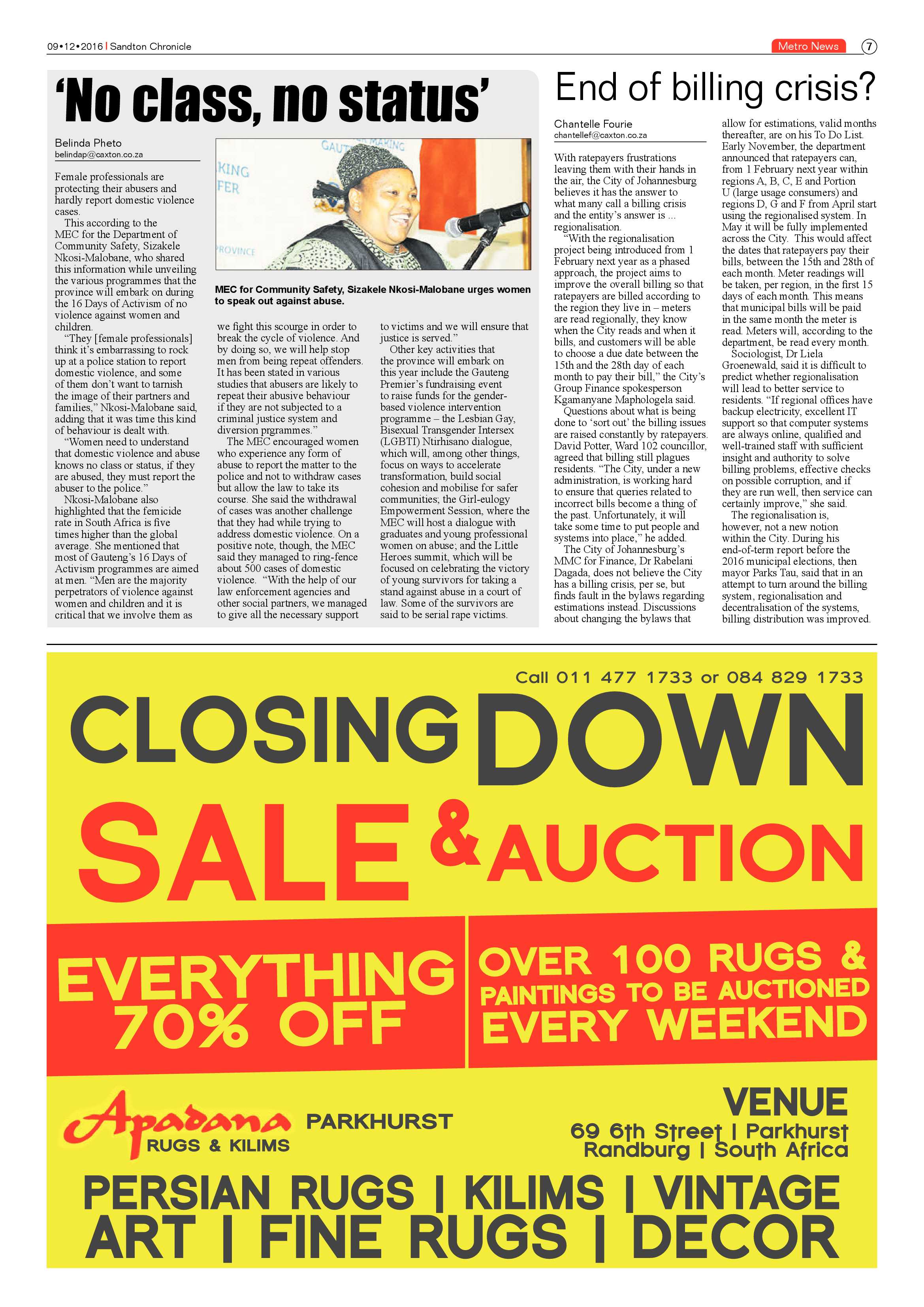 Sandton Chronicle 9 December 2016 page 7