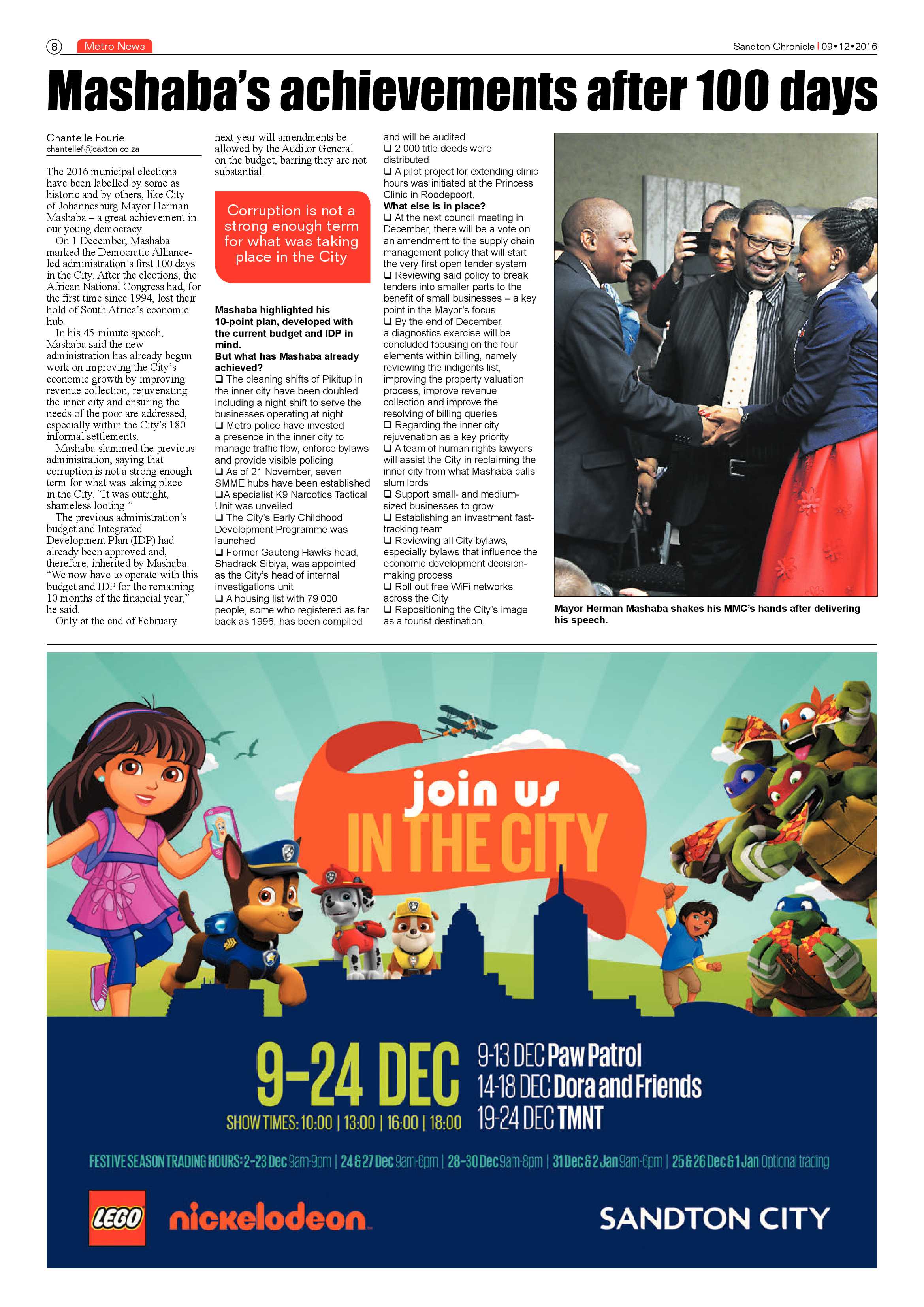 Sandton Chronicle 9 December 2016 page 8