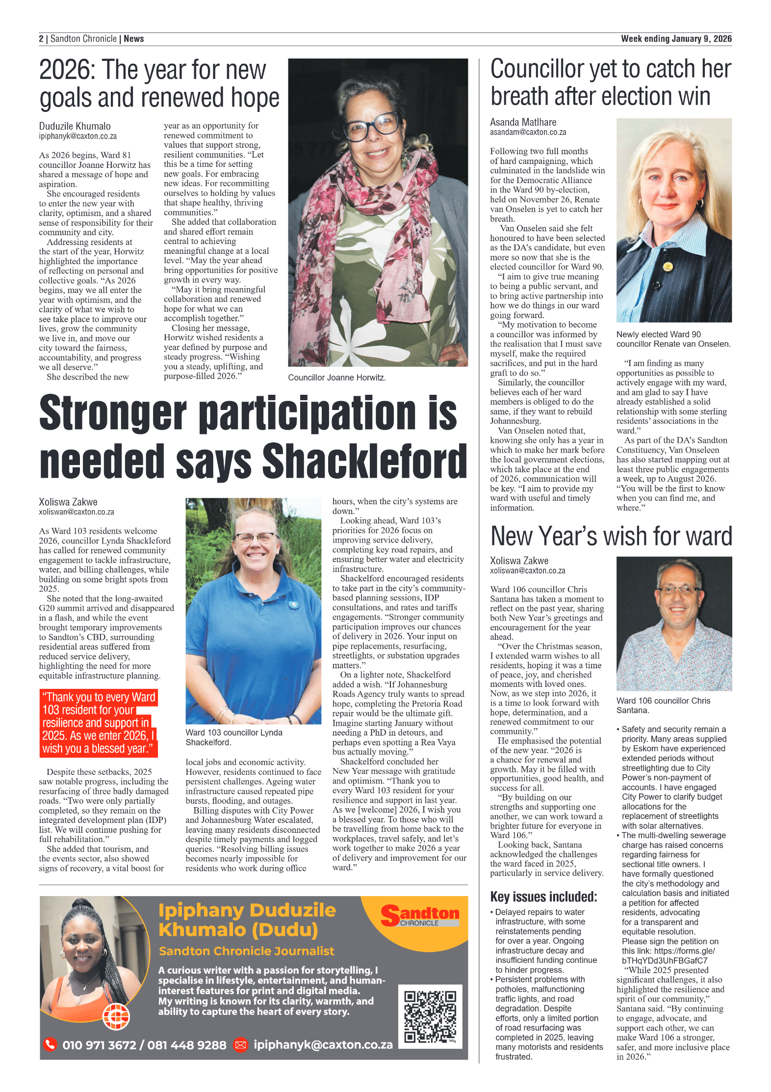 Sandton Chronicle 9 January 2026 page 2