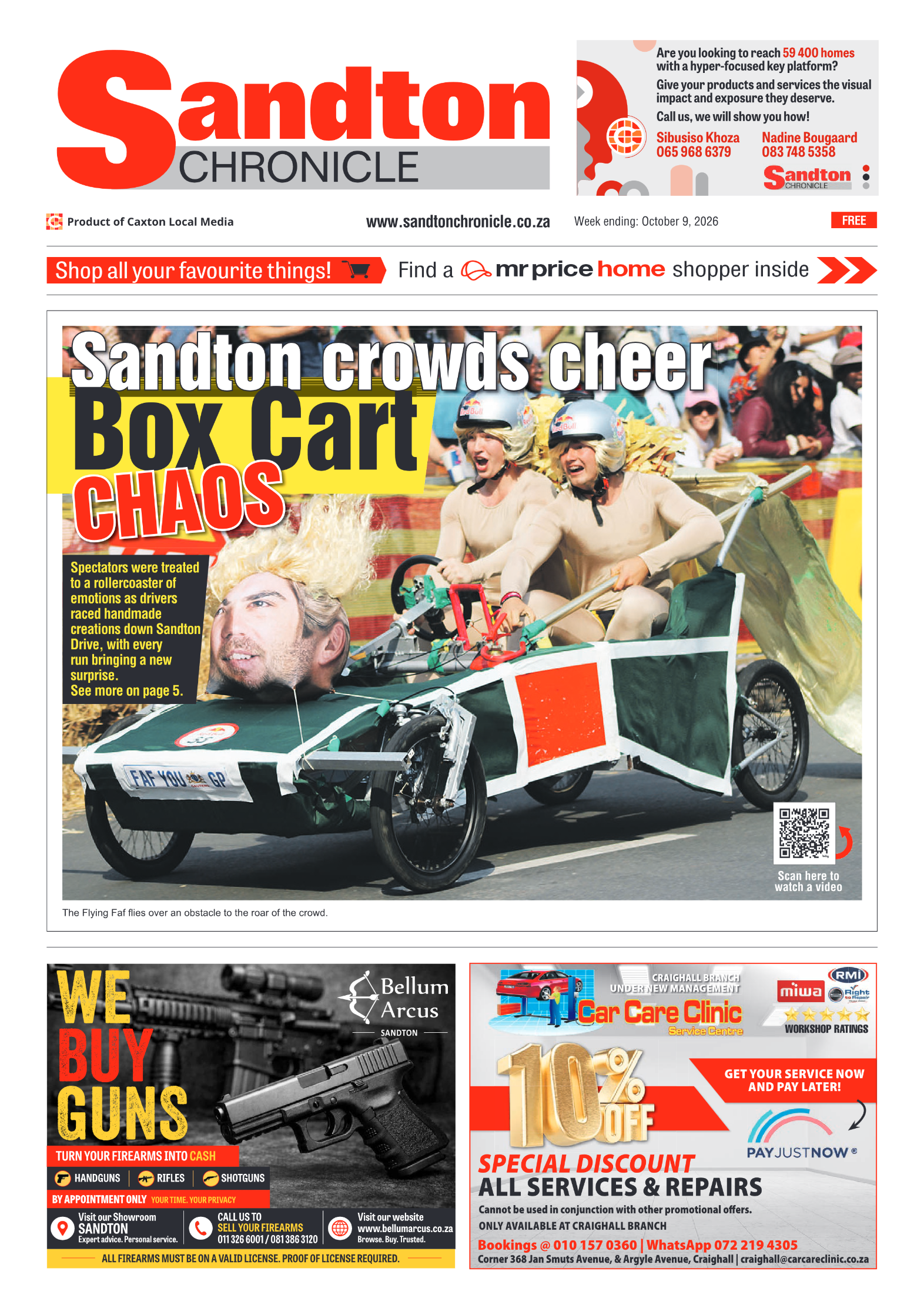 Sandton Chronicle 9 October 2026 page 1