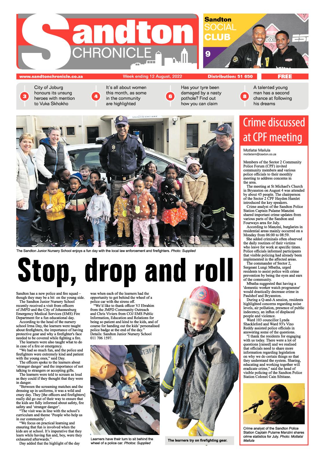 Sandton Chronicle August 12 2022 page 1
