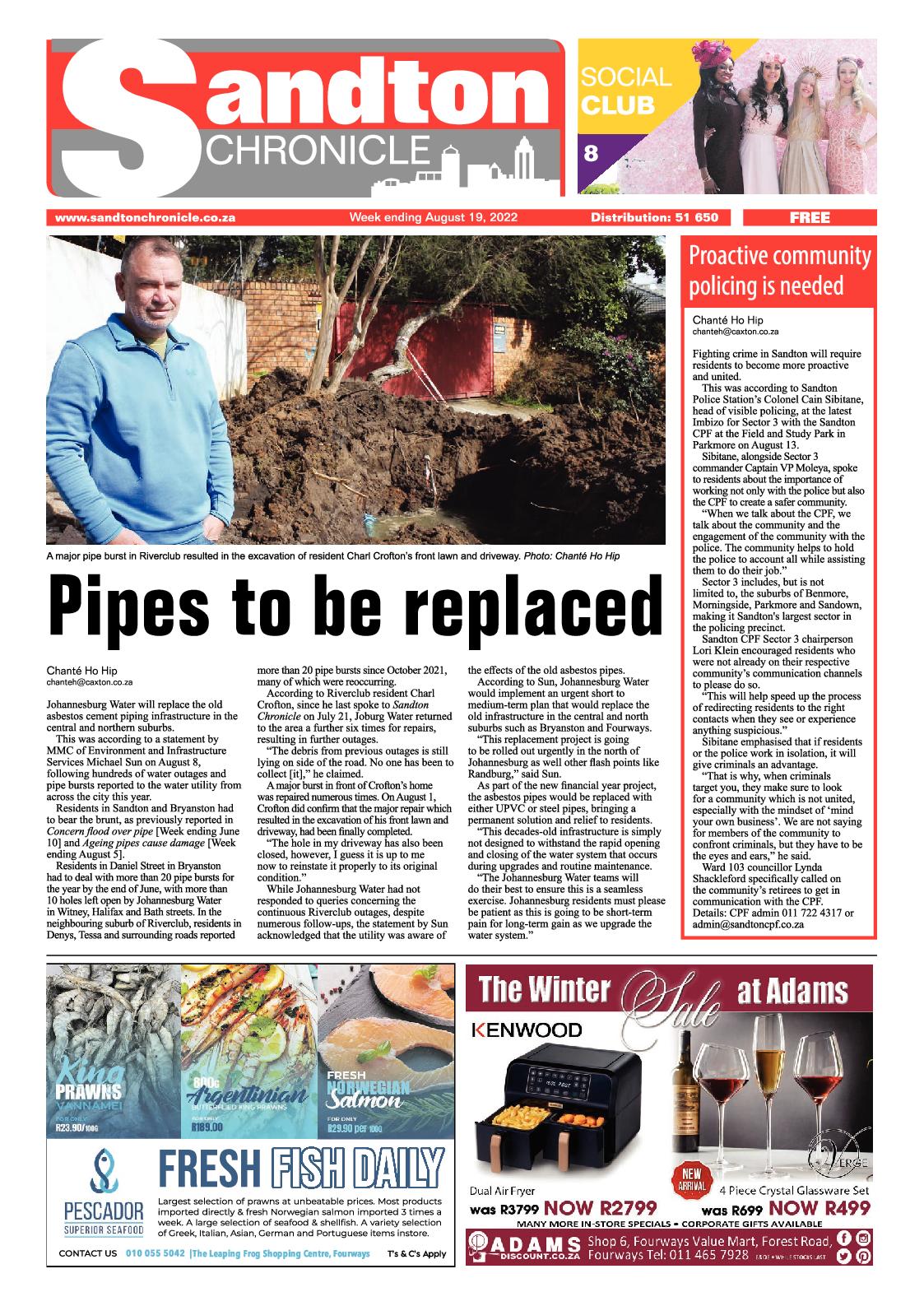 Sandton Chronicle August 19 2022 page 1