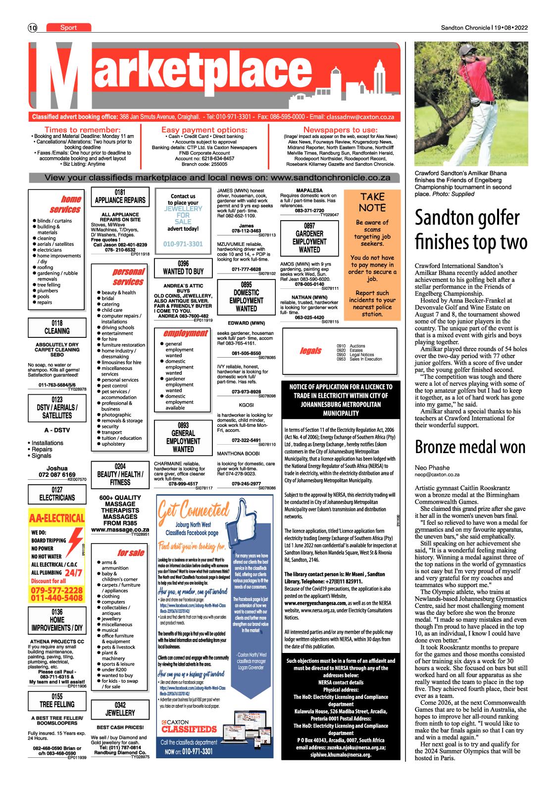 Sandton Chronicle August 19 2022 page 10