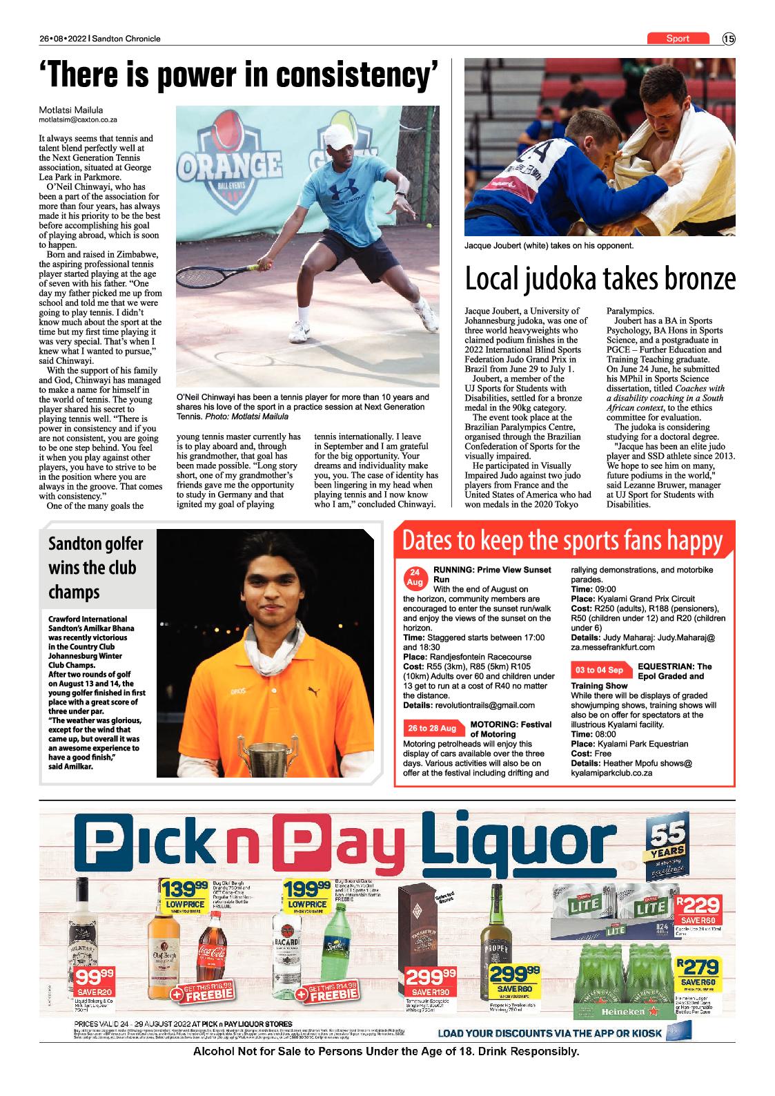 Sandton Chronicle August 26, 2022 page 15