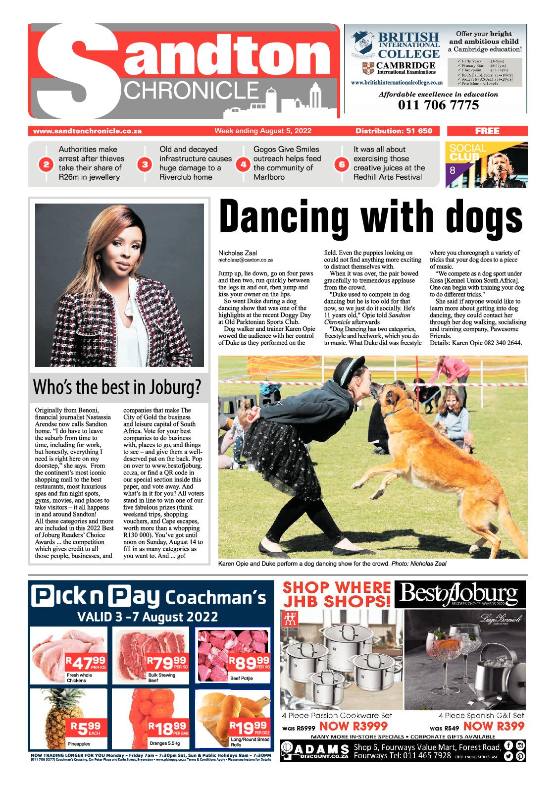 Sandton Chronicle August 5 2022 page 1