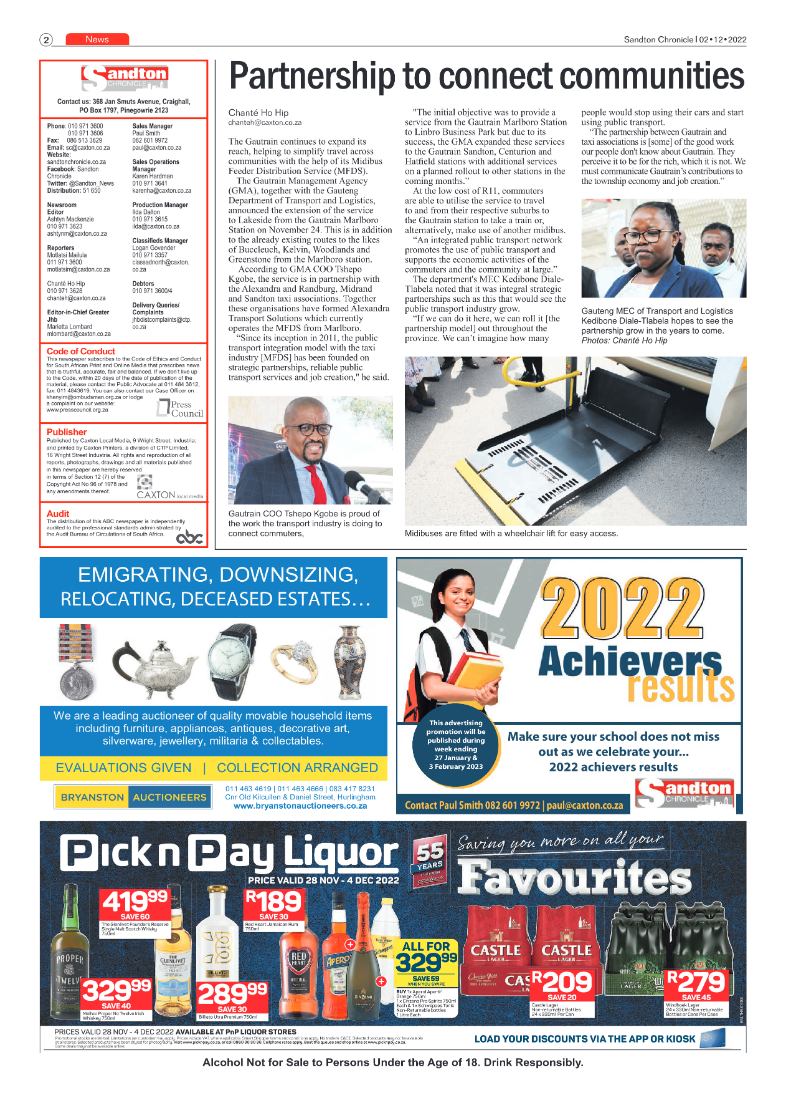 Sandton Chronicle Dec 2 2022 page 2