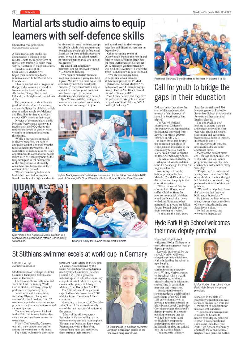 Sandton Chronicle Dec 2 2022 page 8