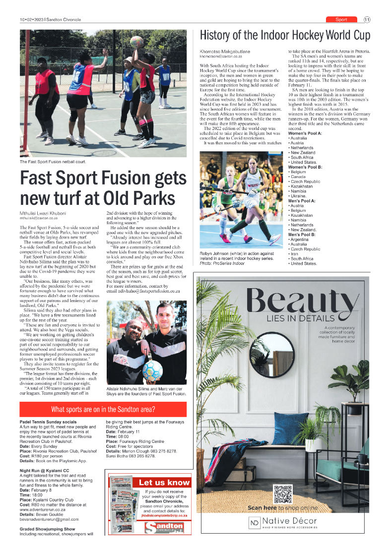 Sandton Chronicle Feb 10 2023 page 11