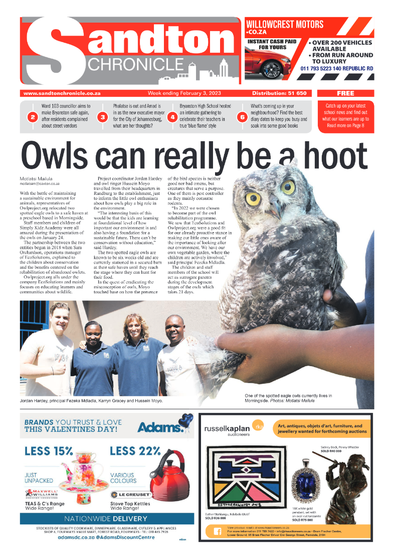 Sandton Chronicle Feb 3 2023 page 1