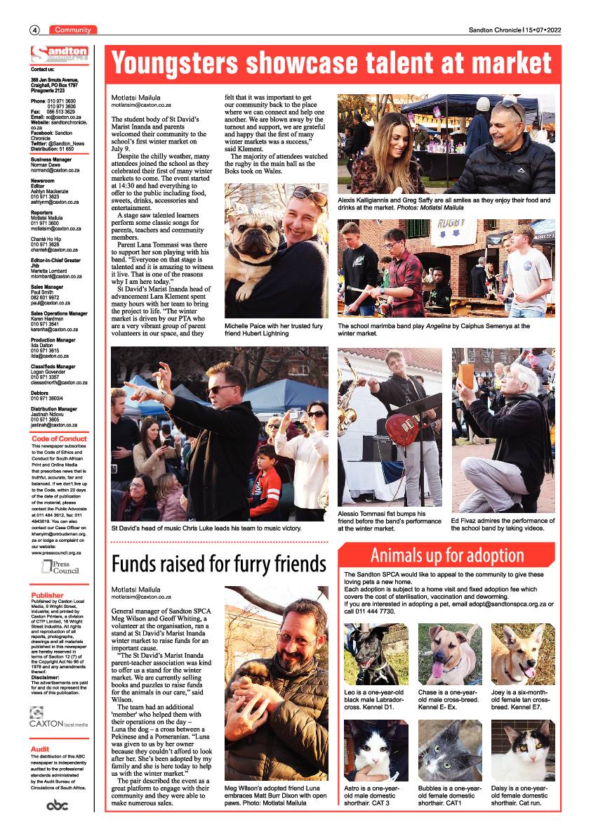 Sandton Chronicle July 15 2022 page 4