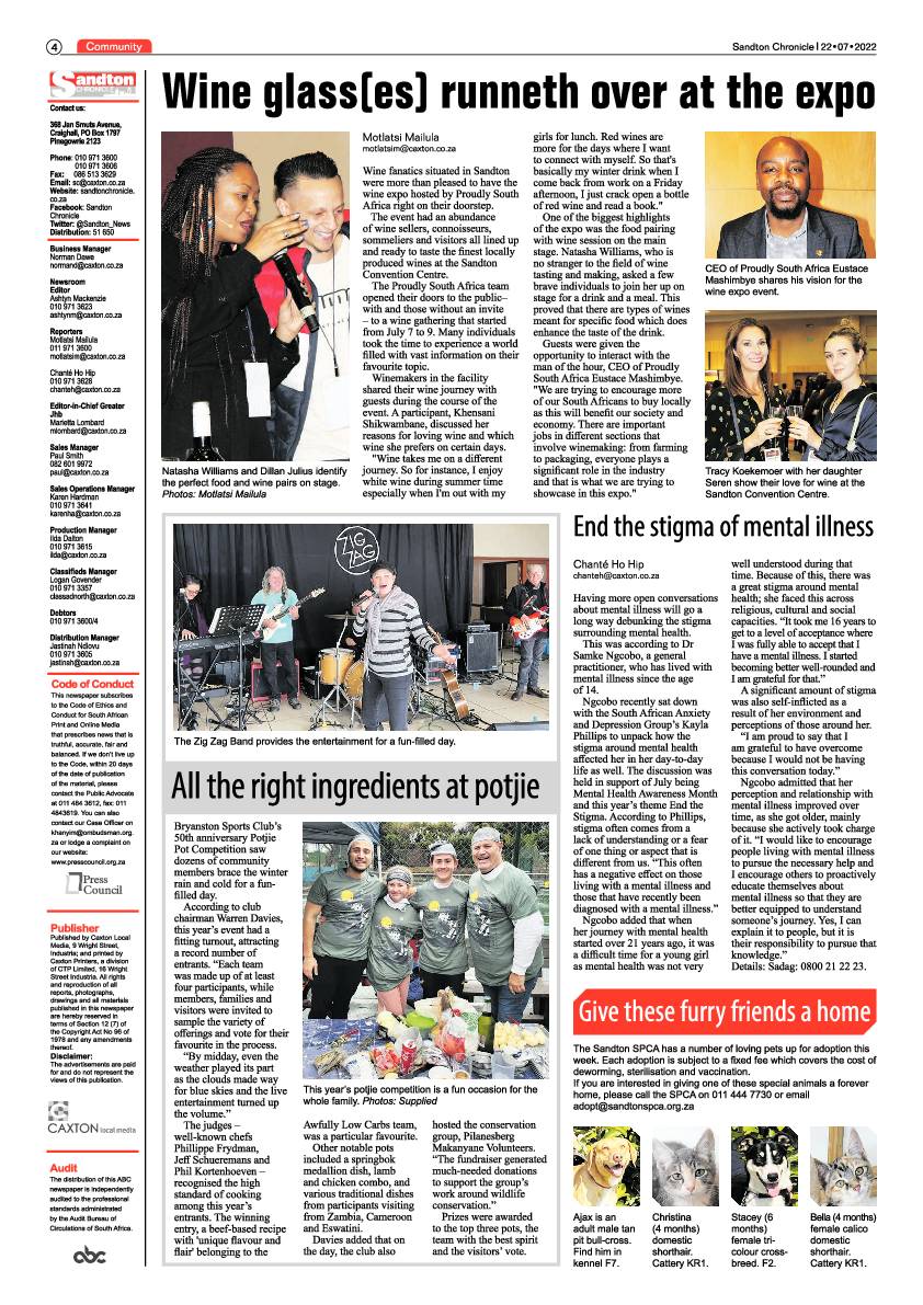 Sandton Chronicle July 22 2022 page 4