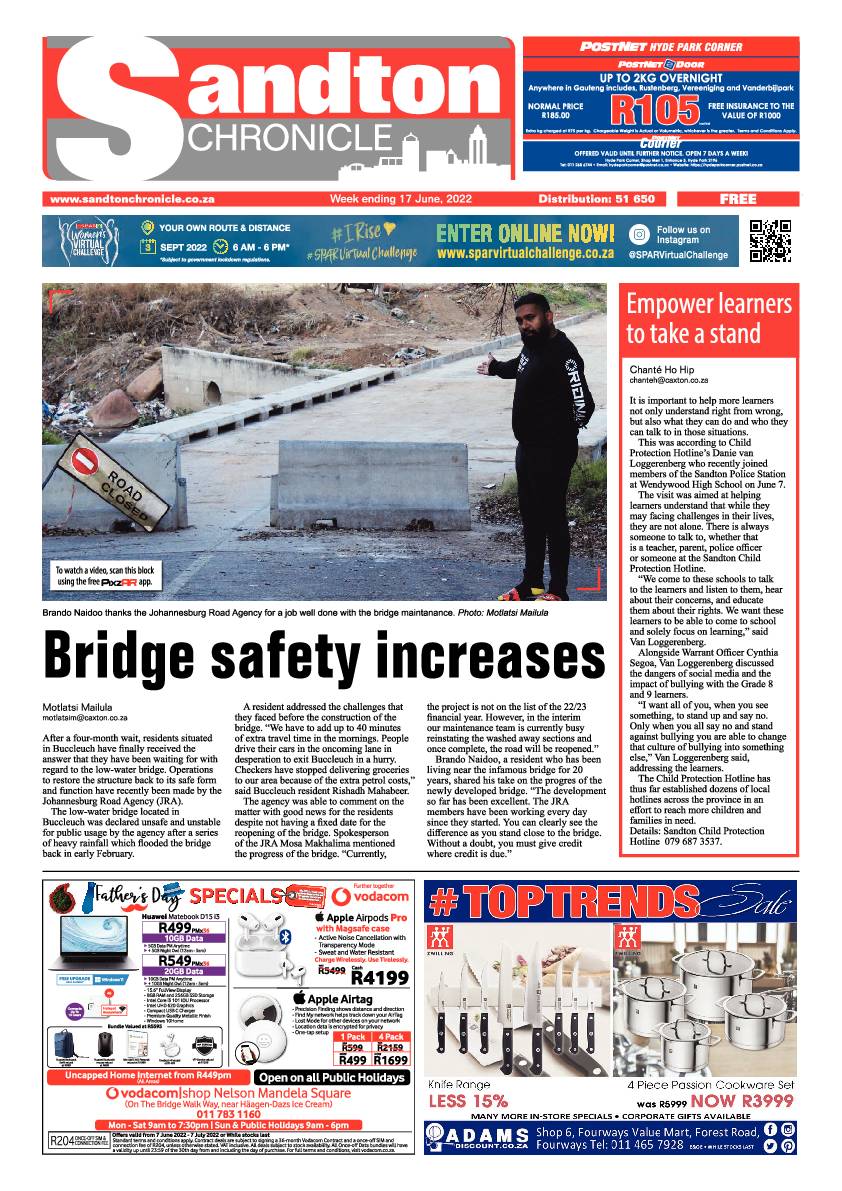 Sandton Chronicle June 17 2022 page 1