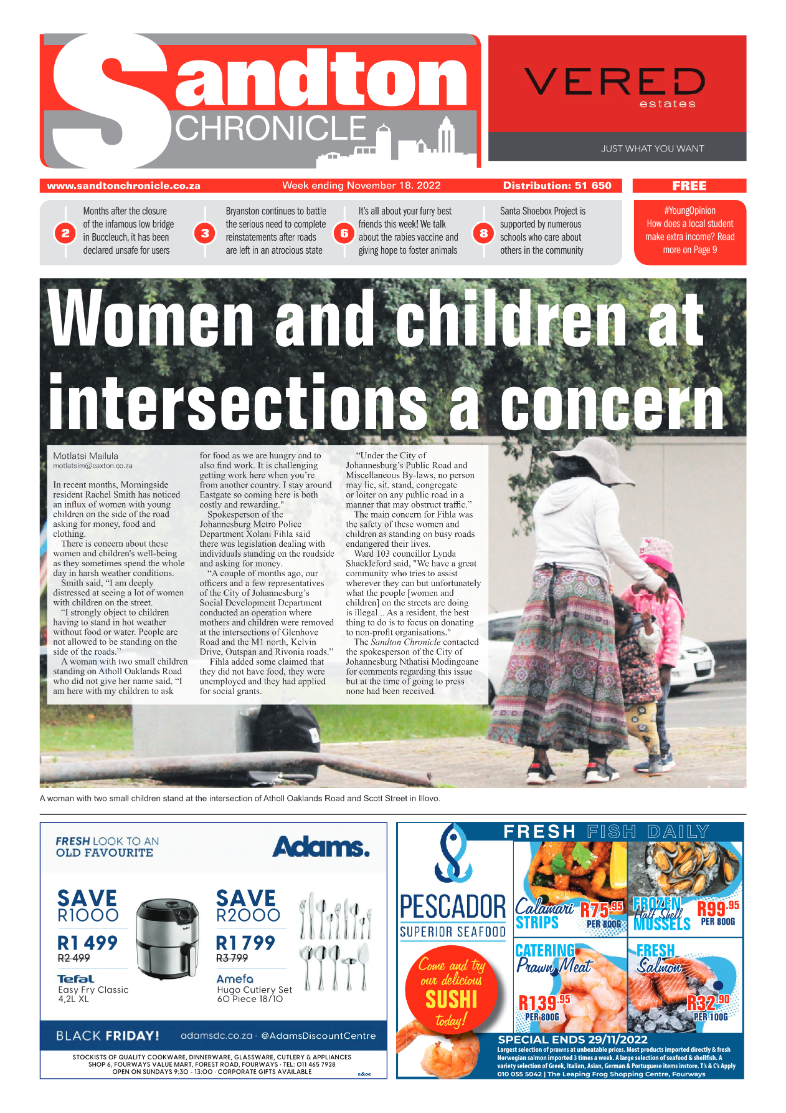 Sandton Chronicle Nov 18 2022 page 1
