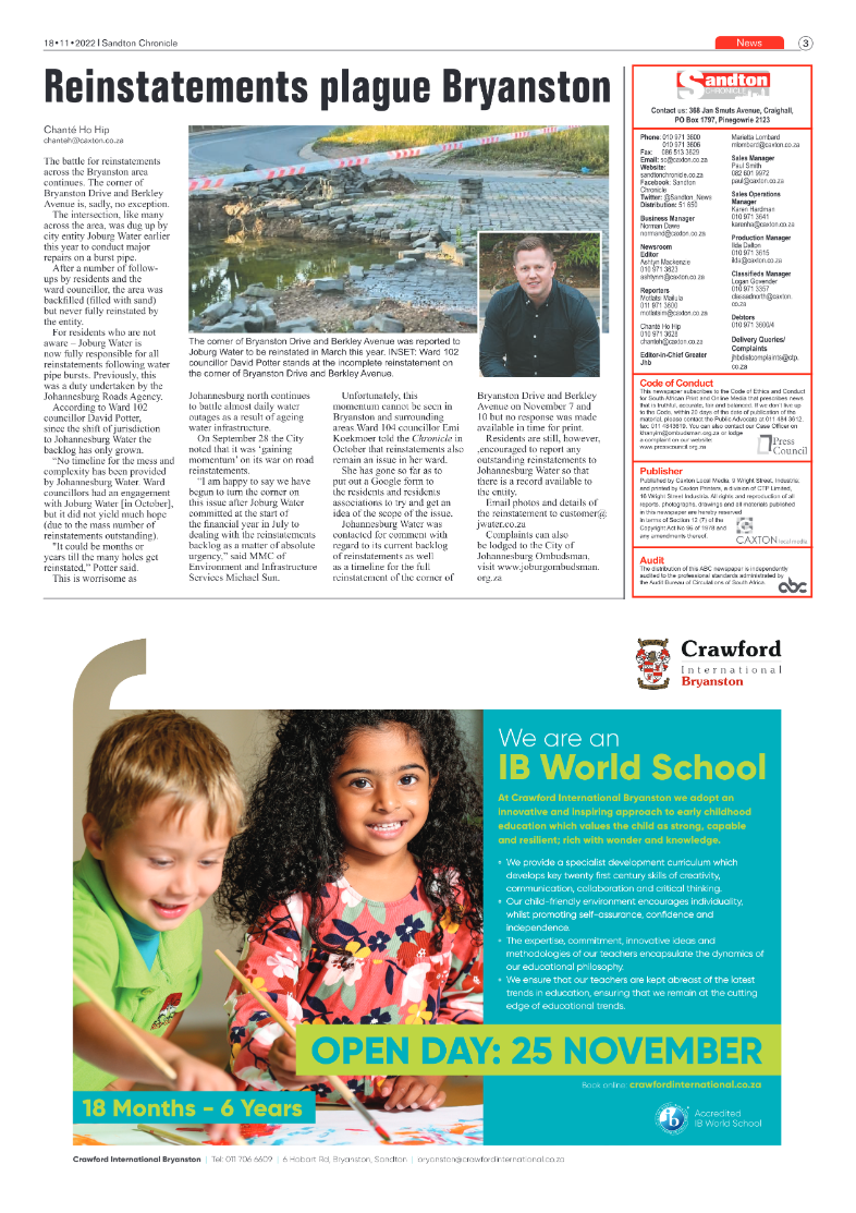 Sandton Chronicle Nov 18 2022 page 3