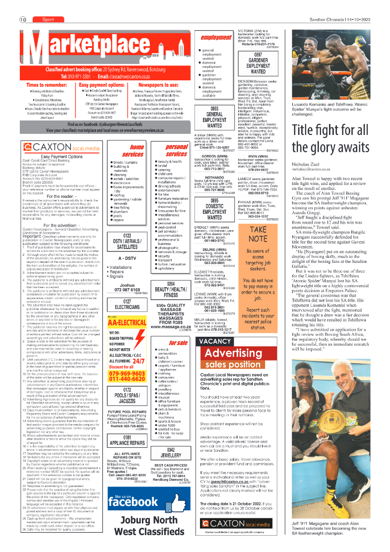 Sandton Chronicle Oct 14 2022 page 10
