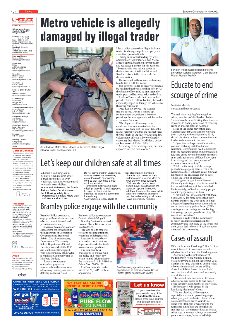 Sandton Chronicle Oct 14 2022 page 2