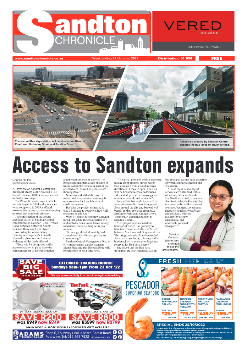Sandton Chronicle Oct 21 2022 page 1